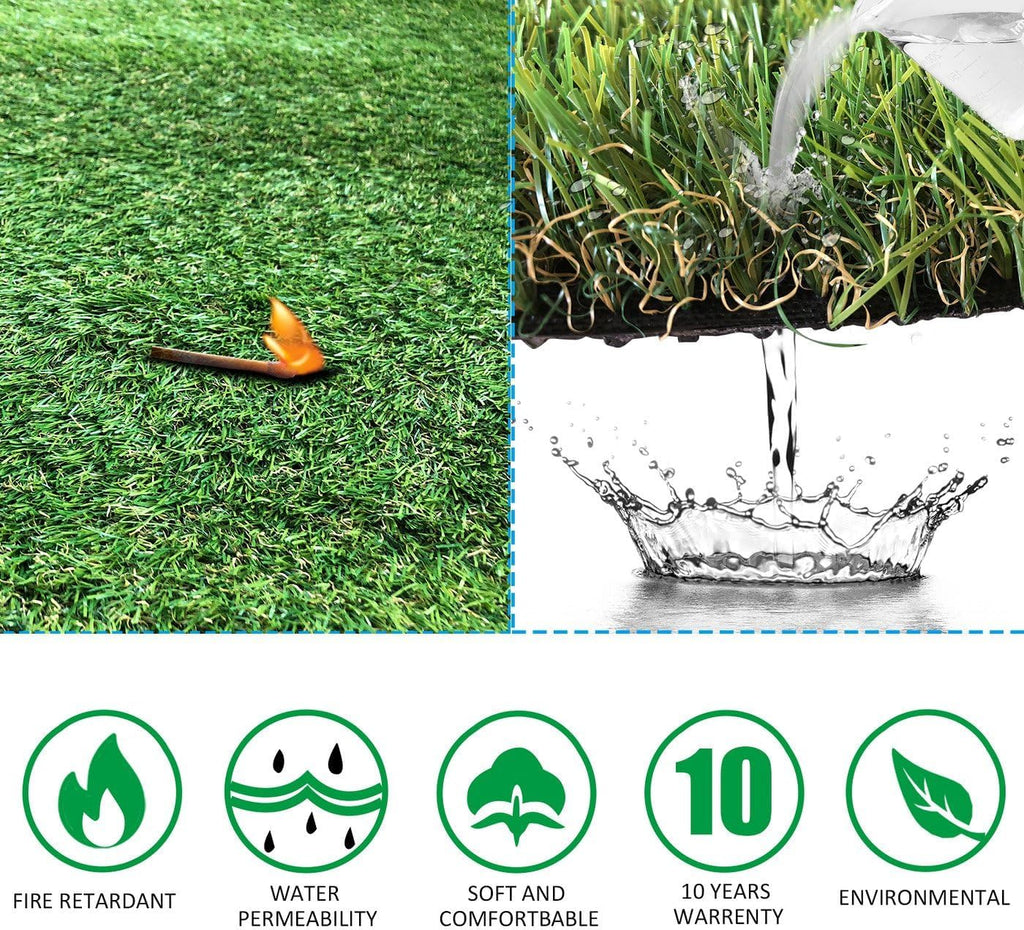 Petgrow 4FTx7FT Artificial Realistic & Thick Fake Mat for Outdoor Garden Landscape Pet Pad Dog Synthetic Grass Rug Turf