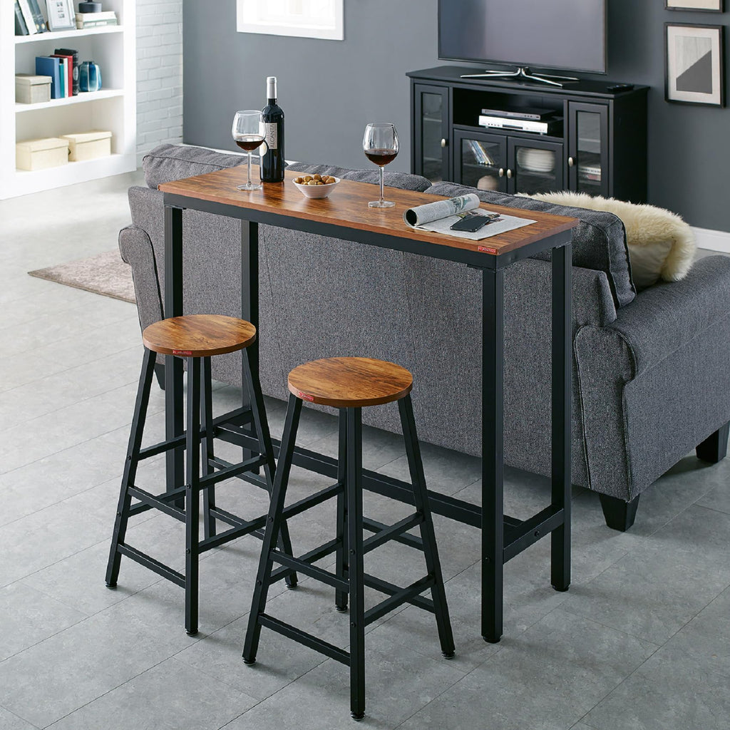 Mr IRONSTONE Bar Table, 47" Pub High Top Table Rectangular Bar Height Table Sofa Console/Dining Coffee Table, for Narrow Space, Living Room, Vintage