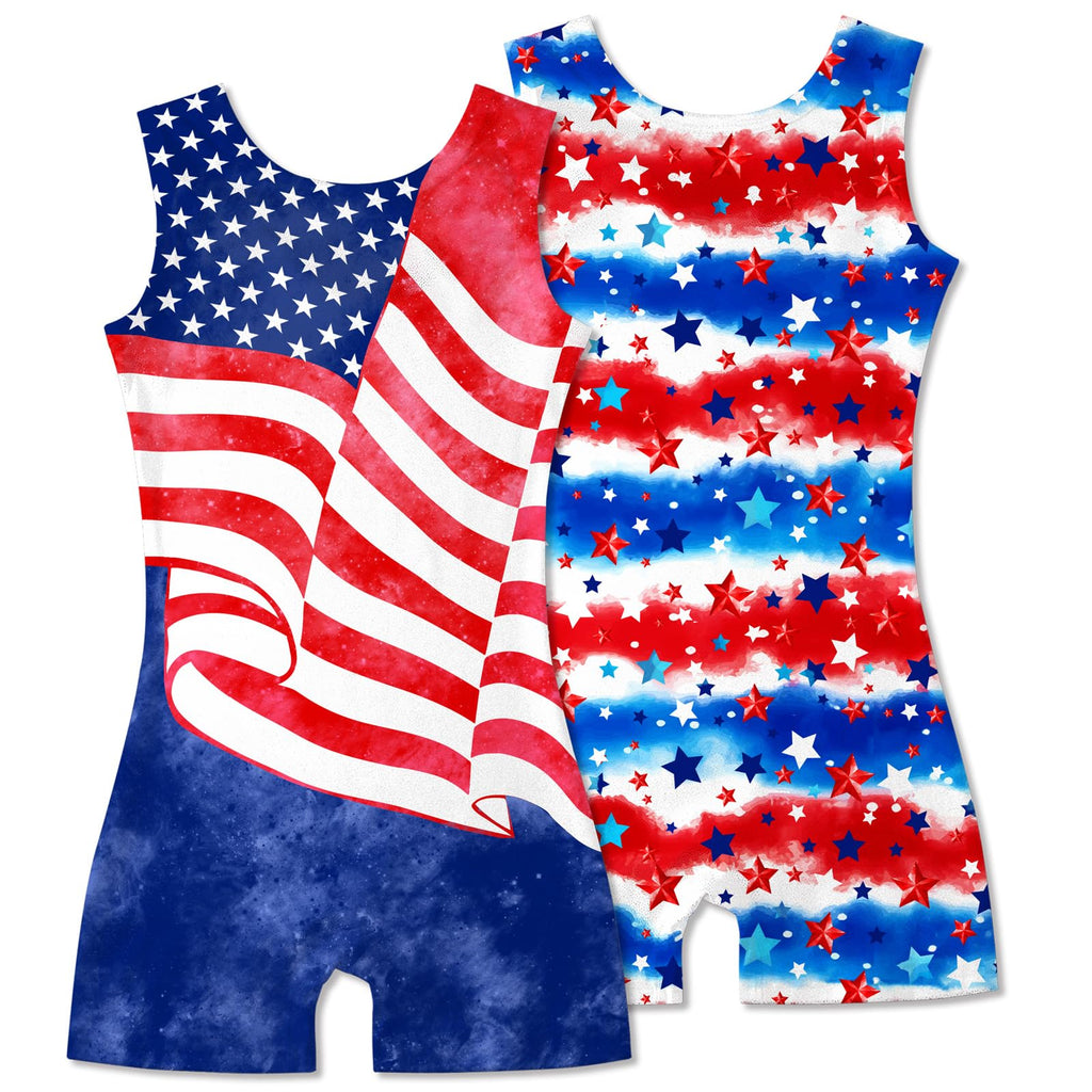 2 Packs Gymnastics Leotards for Girls Mermaid Leopard Dance Leotard Kids Biketard with Shorts