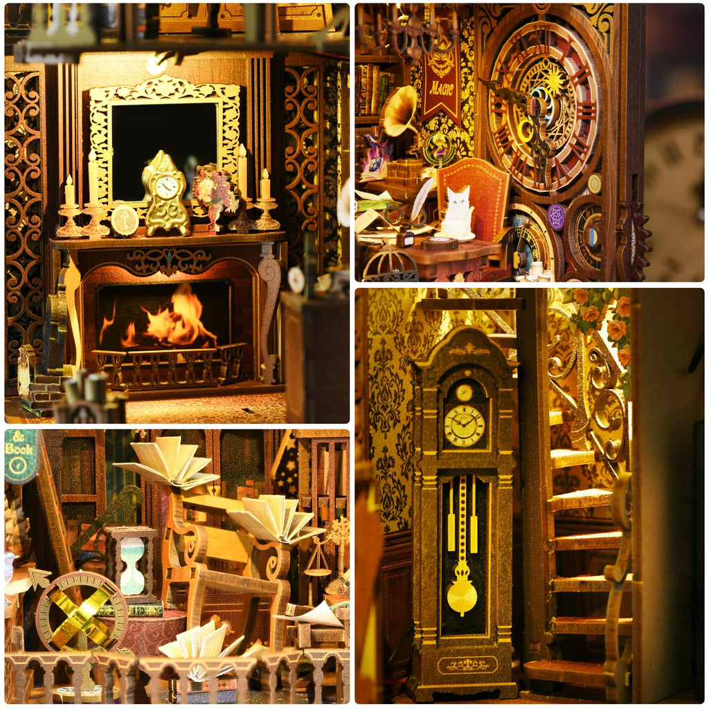 TOYQI DIY Book Nook Kit, Miniature House Dollhouse Kit for Adult and Teens, Book Nook Kits for Adults, Booknook Bookend Alley Model Build, Gifts for Family Friends - Spooky Horror Creepy Haunted House