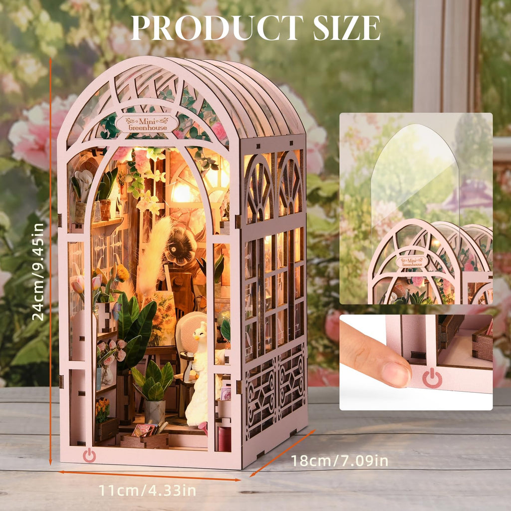 TOYQI DIY Book Nook Kit, Miniature House Dollhouse Kit for Adult and Teens, Book Nook Kits for Adults, Booknook Bookend Alley Model Build, Gifts for Family Friends - Spooky Horror Creepy Haunted House