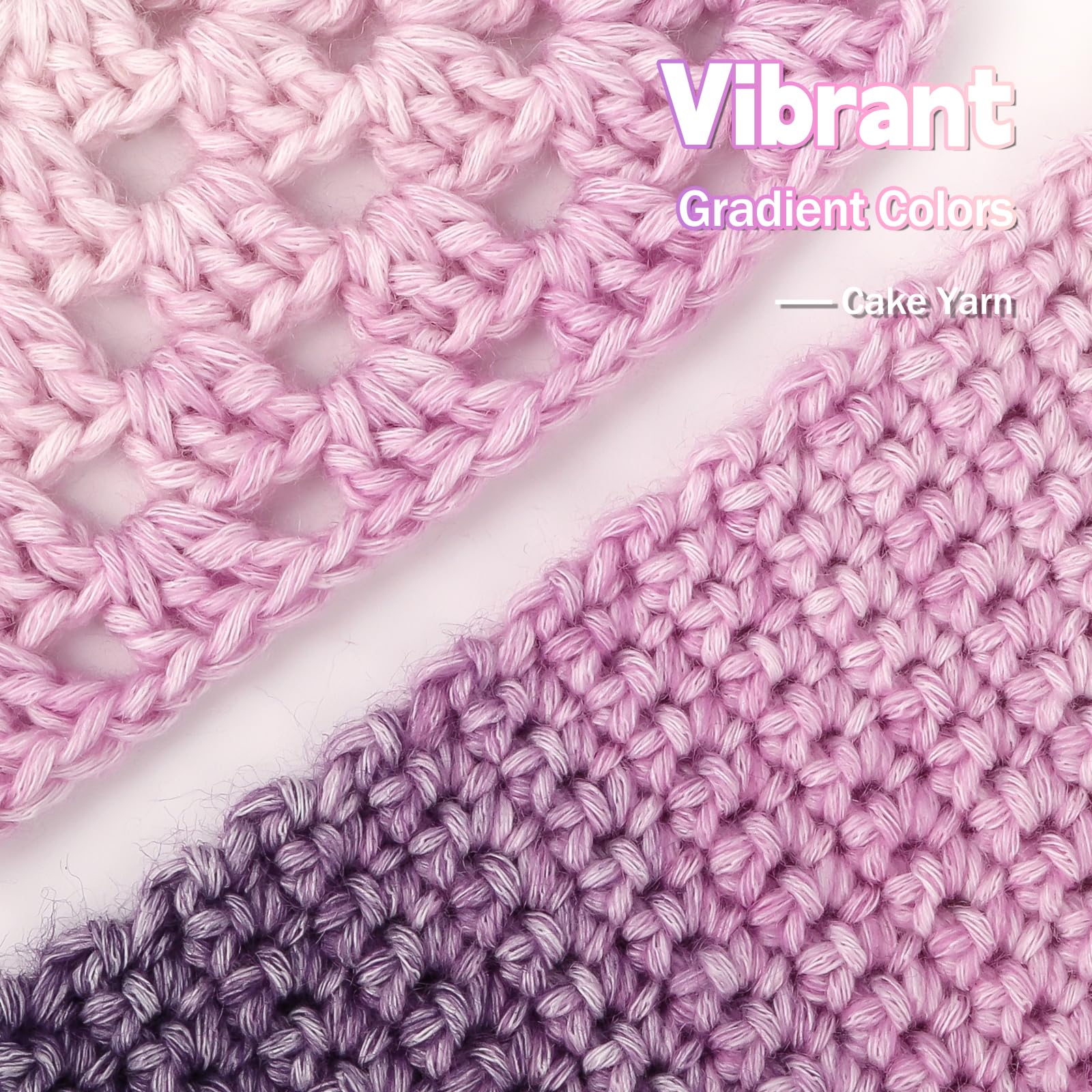 Katech Fairyland Yarn for Crocheting Knitting-Gradient Yarn Cake-4 Pack of 100g/3.52 oz-Soft DK Light Weight #3-60% Cotton 30% Acrylic 10% Wool-Perfect for Scarves, Shawls, Blankets and Garments(A)
