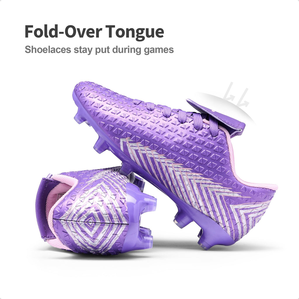 DREAM PAIRS Boys Girls Outdoor Soccer Cleats Firm Ground Football Shoes for Little/Big Kid