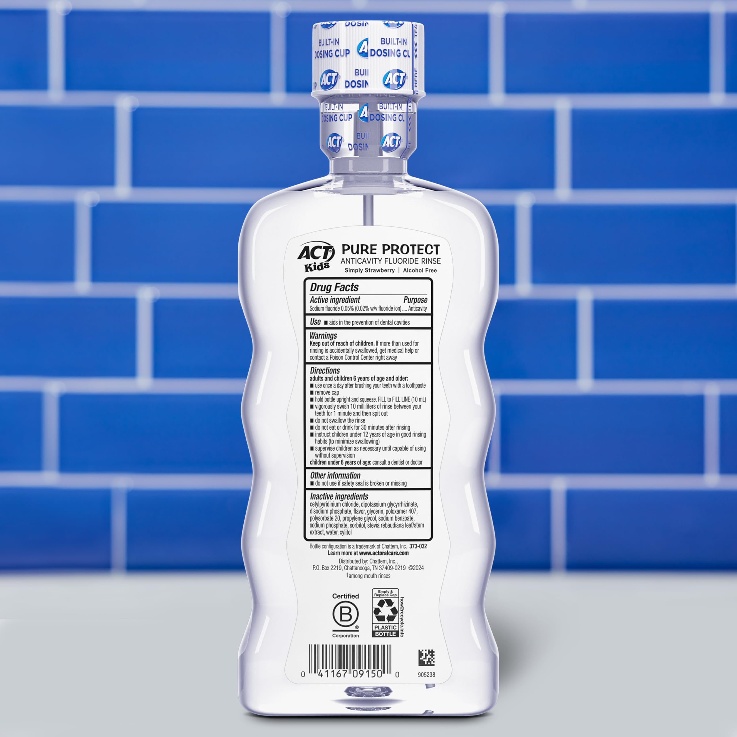 ACT Kids Anticavity Fluoride Mouthwash, Sugar & Alcohol Free Mouth Rinse Strengthens Teeth, Bubble Gum Blowout, 16.9 fl. oz.(Pack of 3)