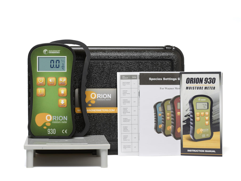 Orion® 910 Pinless Wood Moisture Meter Kit by Wagner Meters | Accurate, Non-Damaging, Deep Depth Lumber Moisture Measurement, On-site Calibration (Standard Calibrator)