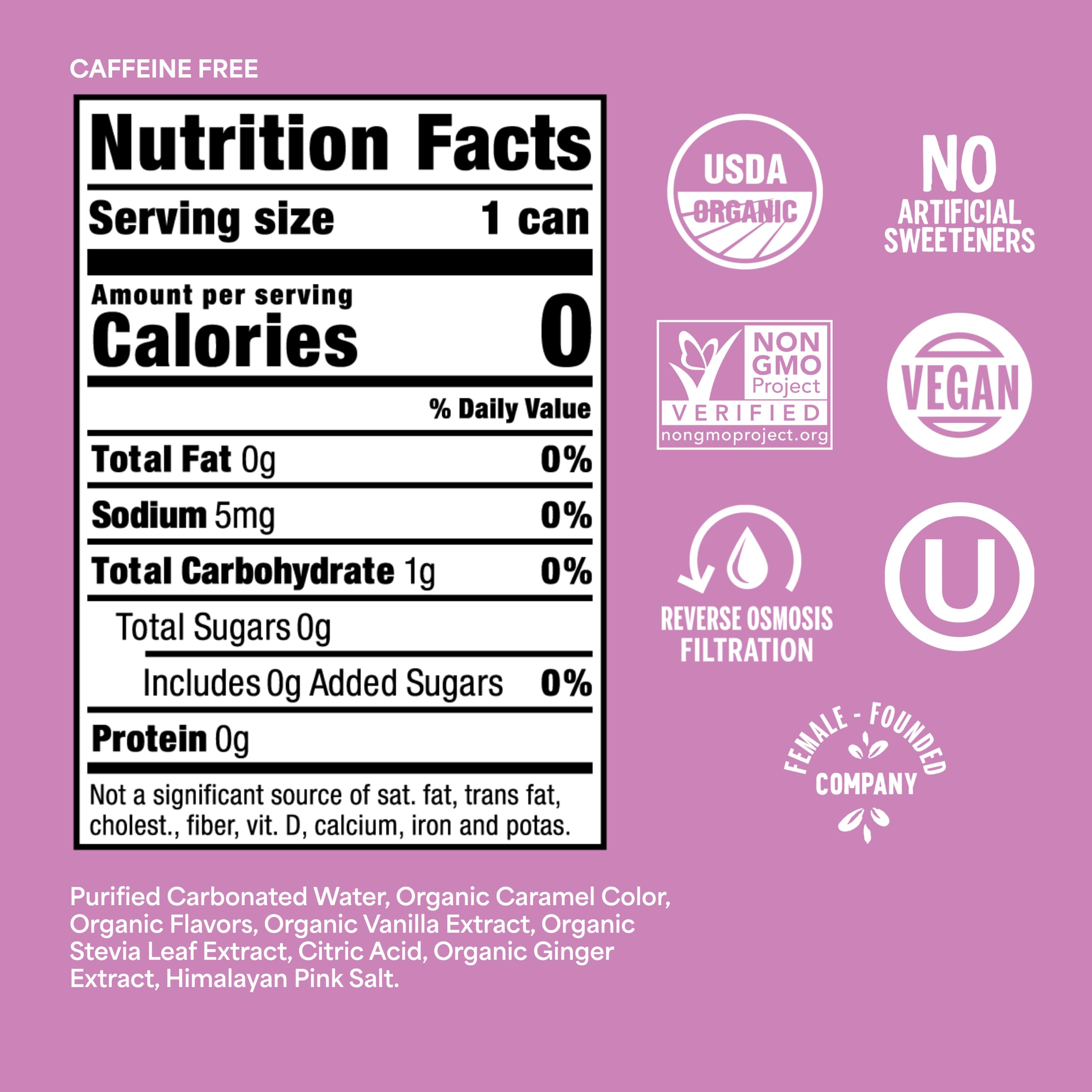 Nixie Organic Zero Sugar Soda, NEW Cherry Cola, Healthy Soda Pop, Non-GMO, 0 Sugar, 0 Calories, 40mg Caffeine, 12oz Cans (12 Pack)