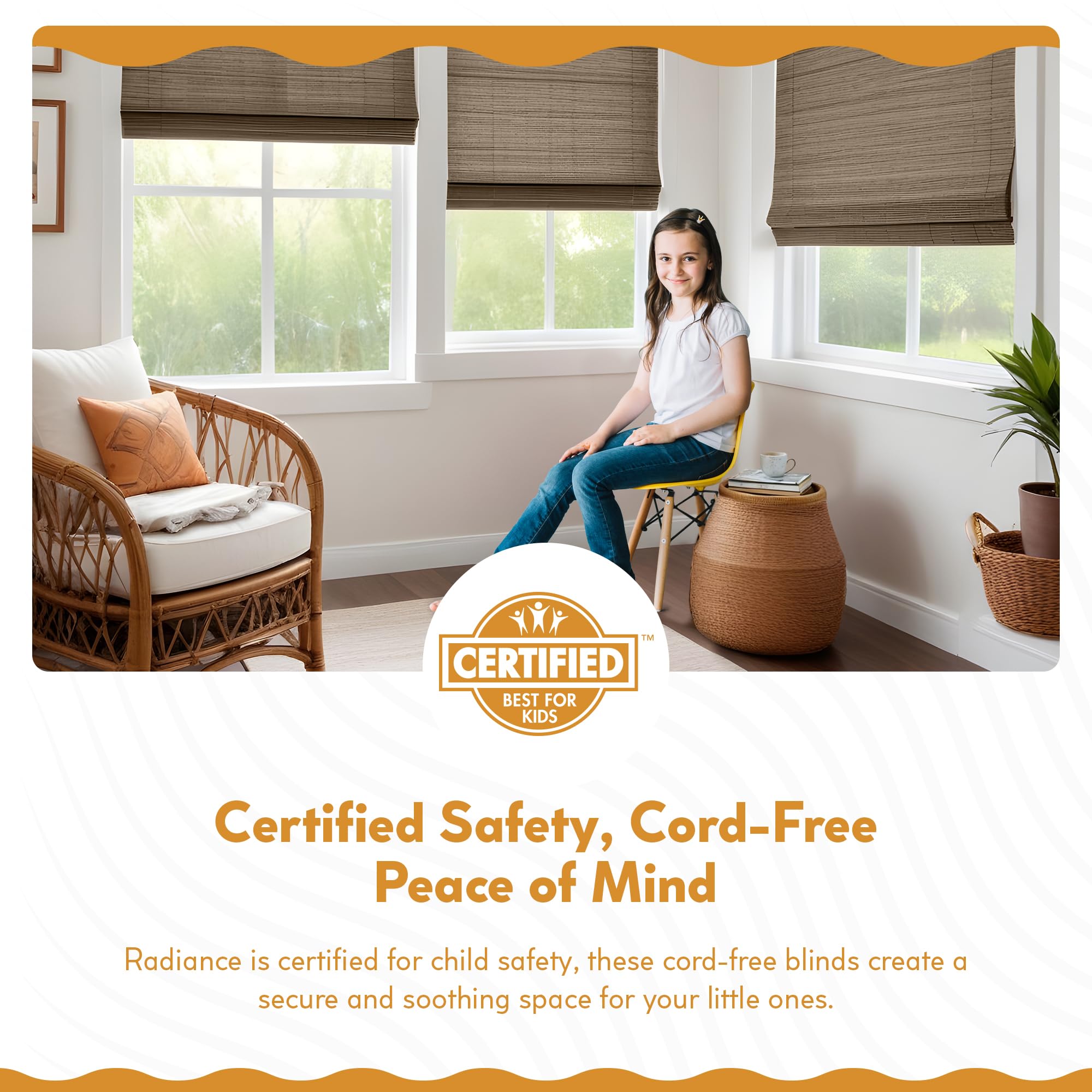 Radiance Cordless Bamboo Roman Shades for Windows - Flatstick Bamboo Blinds for Semi-Private Light Control - Easy to Lift & Fold Up Window Shades - Cocoa - 23 in. W x 64 in. L - (2216300E)