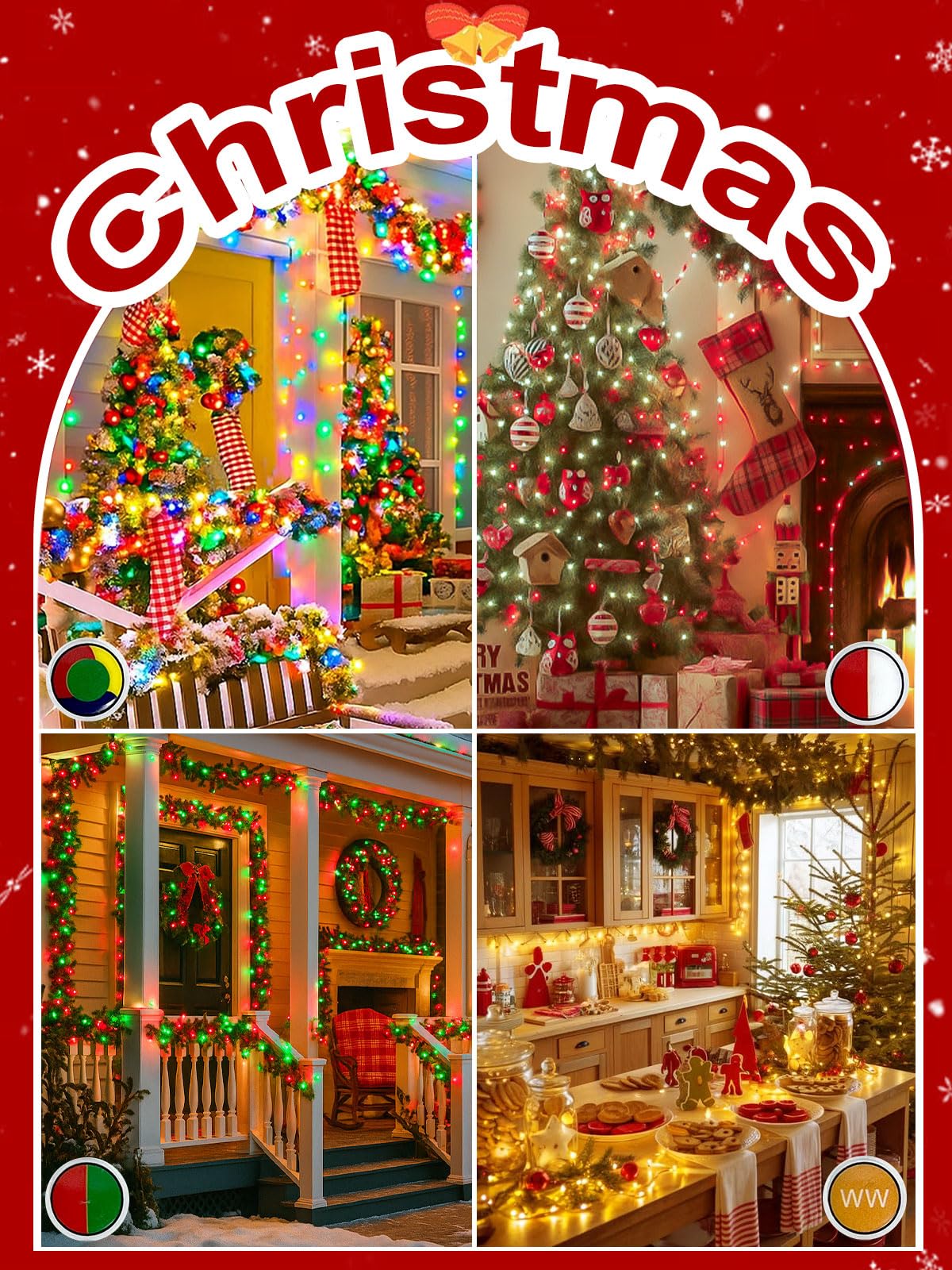 Connectable 100 LED String Lights Indoor Outdoor, 33FT Warm White Christmas Lights Waterproof, 13 Modes with Timer, Twinkle Fairy Lights Plug in Clear Wire for Christmas Tree, Bedroom, Classroom Decor