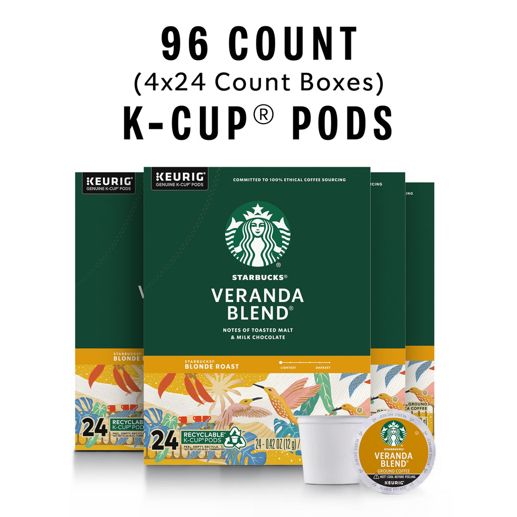 Starbucks K-Cup Coffee Pods, Starbucks Blonde Espresso Roast Hot or Iced Coffee, 22 Keurig Pods