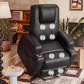 Furmax Electric Power Lift Recliner Chair with Massage for Elderly Corduroy Fabric Recliner Single Sofa with Cup Holders, Side Pockets and Remote Control for Living Room Bedroom (Leathaire, Brown)