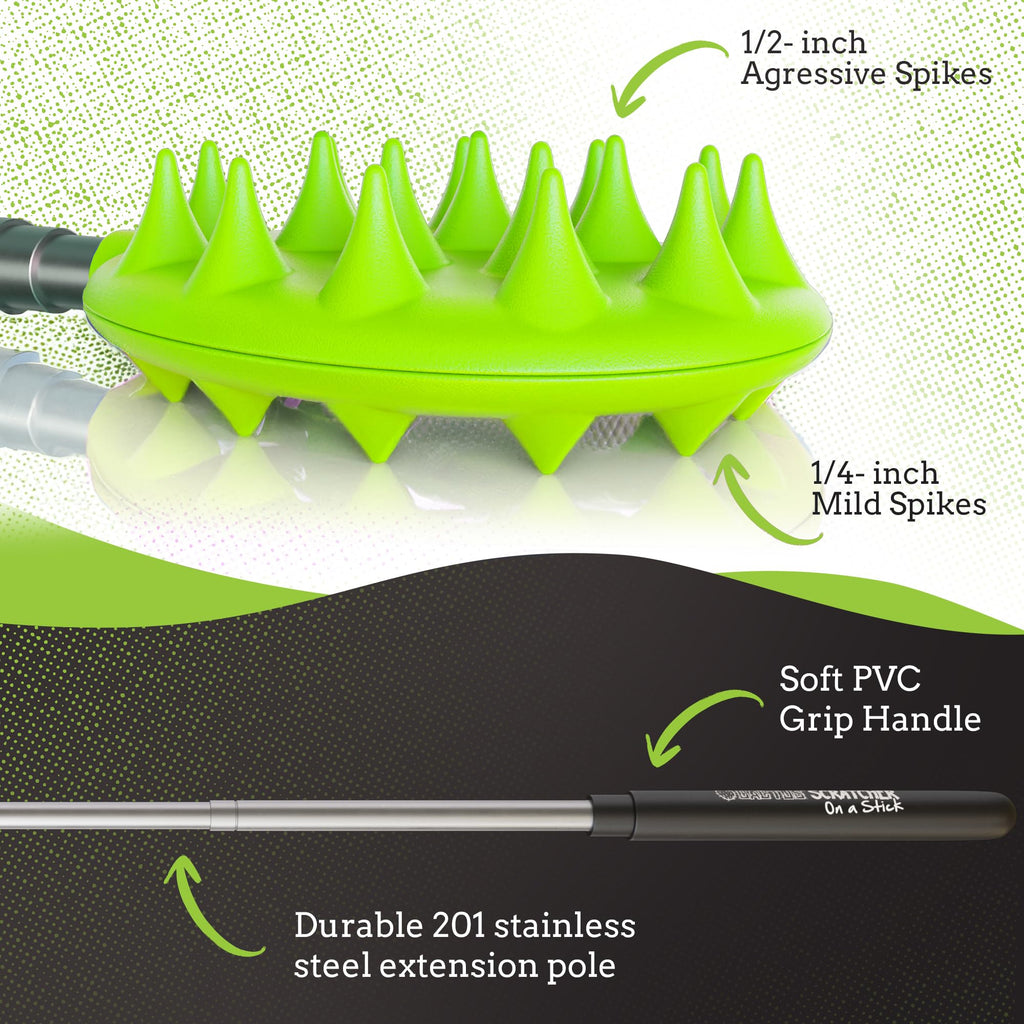 Cactus Scratcher Extendable Big Stick Back Scratcher - Extends 29" Long Double Sided Retractable Scratching Tool for Hand, Neck, Head, and Body - Universal Gift for Family, Pets, and Friends, Glow