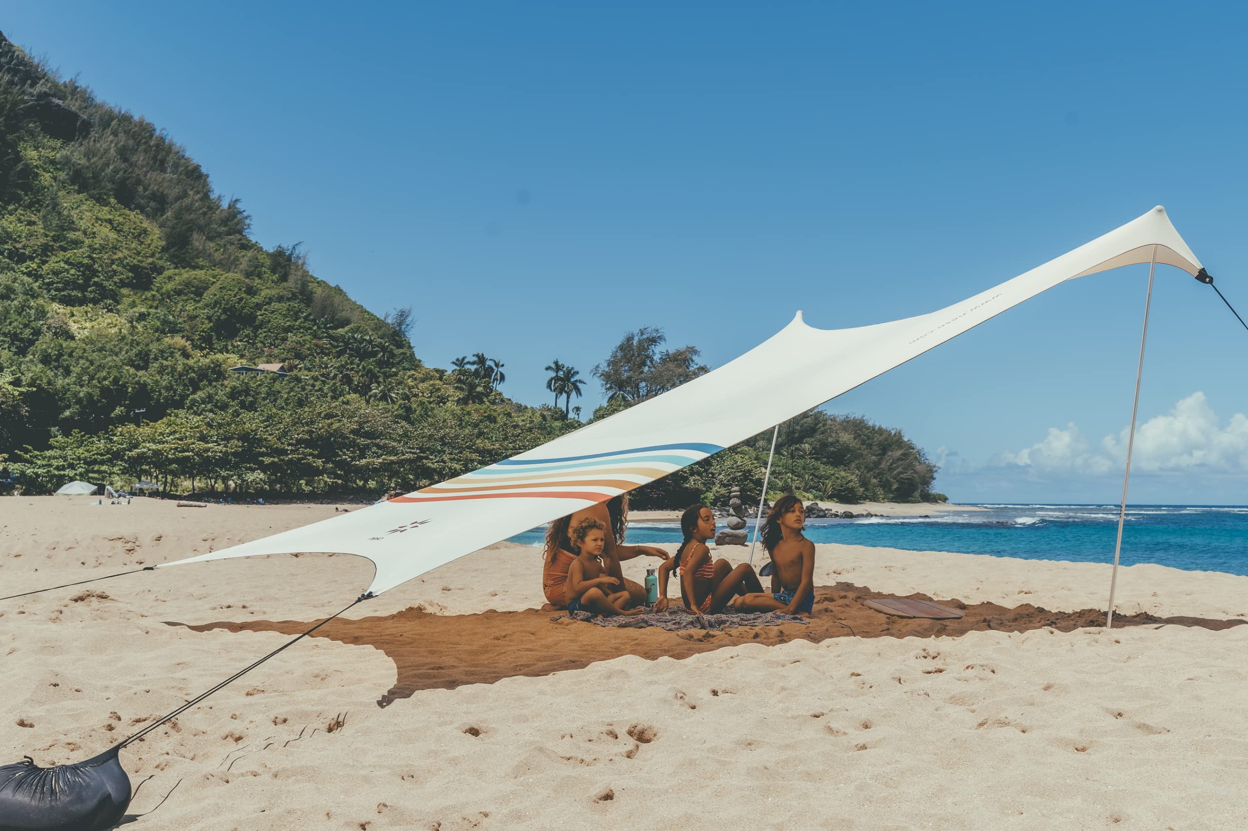 Neso Grande Portable Beach Tent Sun Shelter - Lightweight Beach Shade Canopy - Easy Setup for Family Outings - Patented Reinforced Corners - UPF 50+ Sun Protection - 7ft Tall, 9 x 9ft
