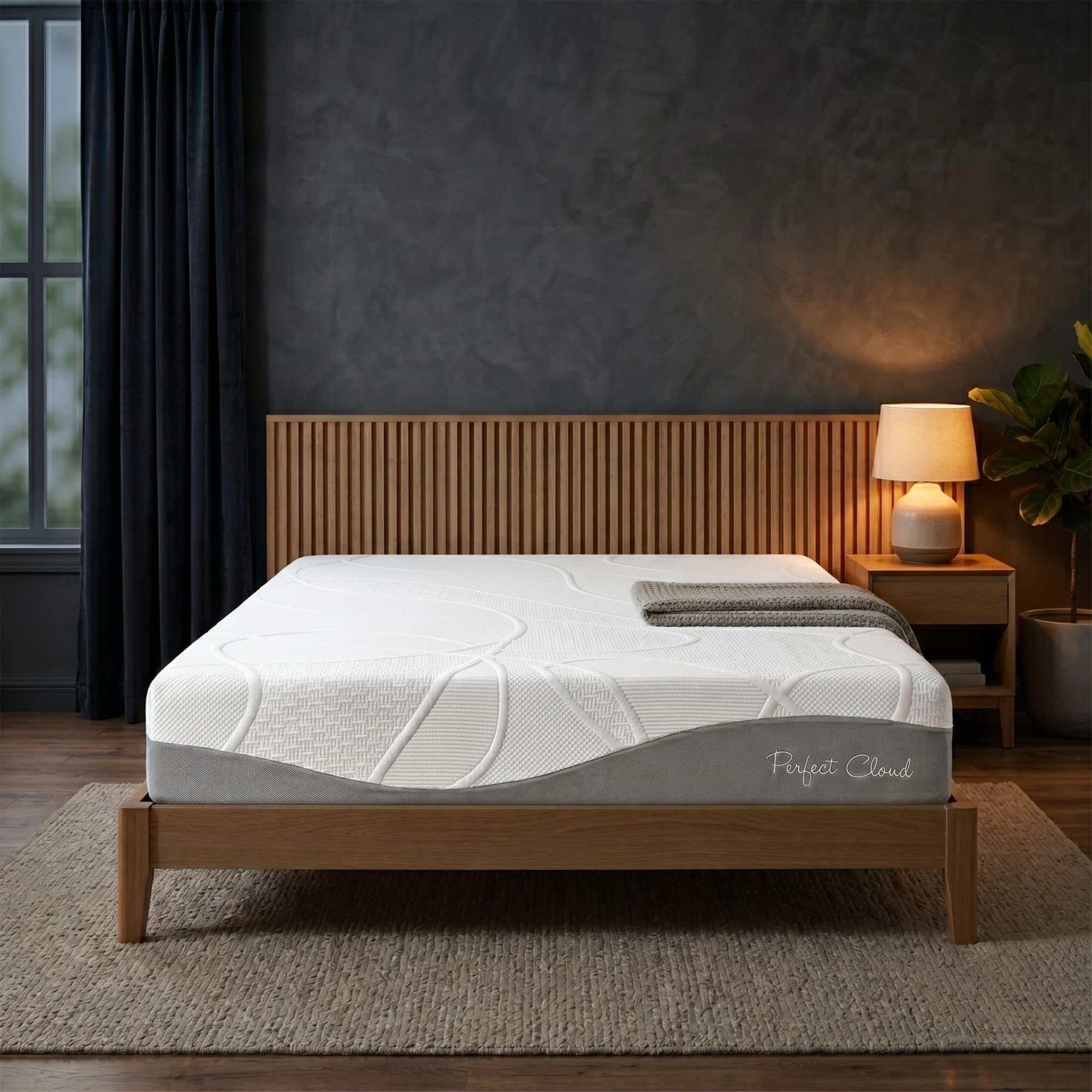 Perfect Cloud UltraPlush Full Mattress - 10 Inch Cooling Gel Memory Foam, Charcoal-Infused, Pressure Relief, Motion Isolation, Bed in a Box, Made in USA