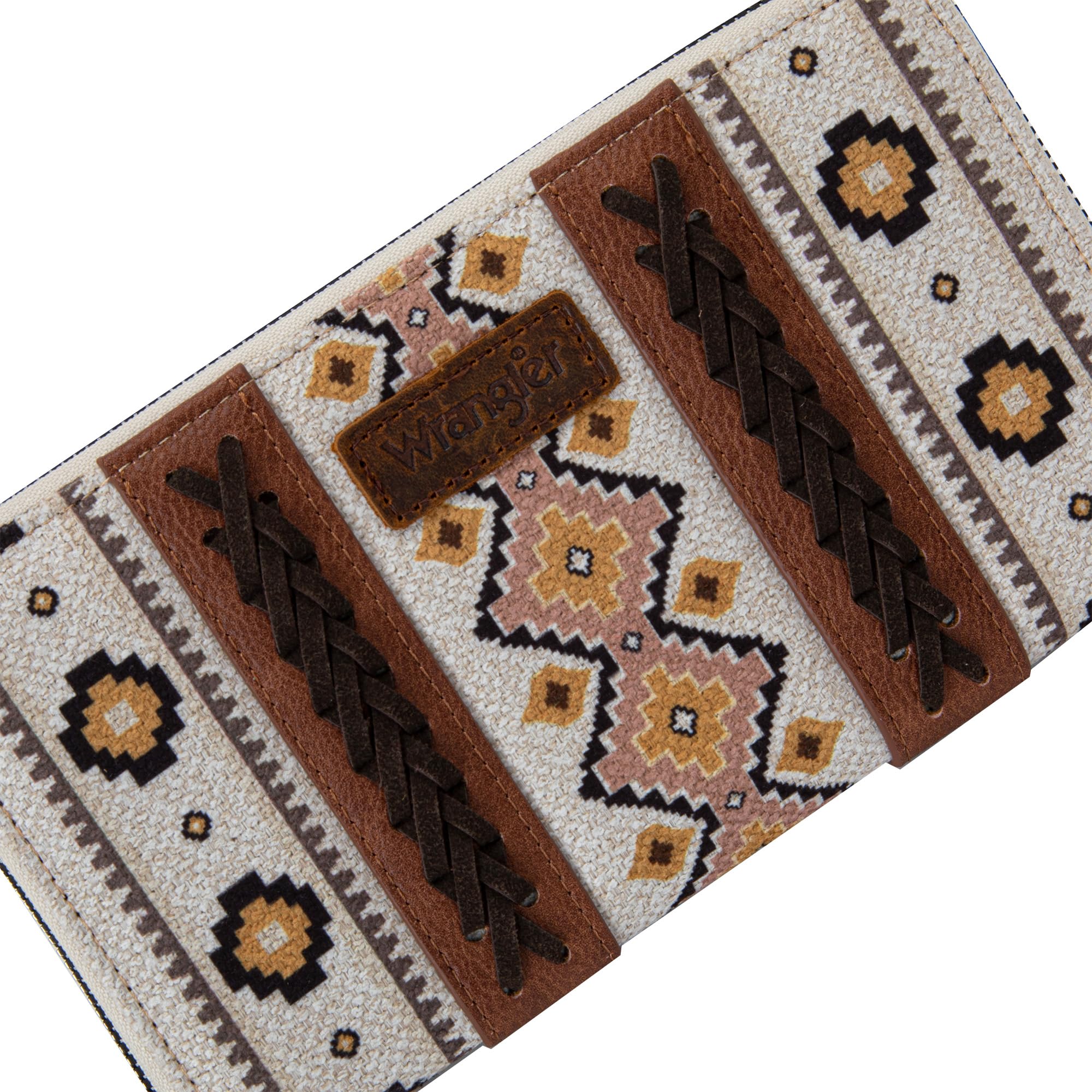 Wrangler Wallet Purse for Women Western Aztec Clutch Wristlet Wallet with Credit Card Holder