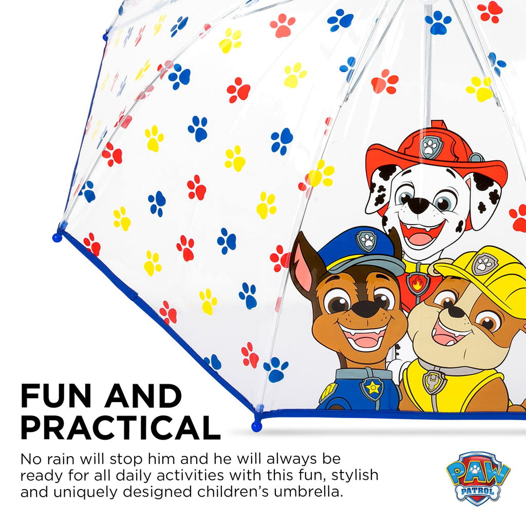 ABG Accessories Kids Umbrella for Boys and Girls Dome clear bubble umbrellas for Rain Windproof & Transparent with Easy Grip Handle Ages 3-10