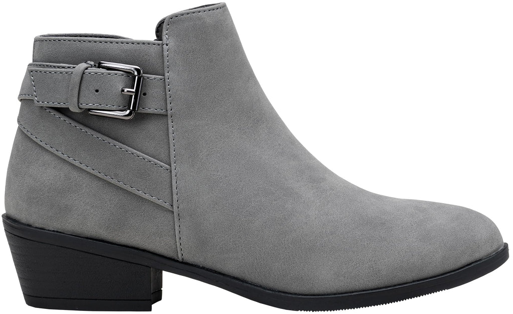 Vepose Women's Short Ankle Boots Low Heel, Western Cutout Perforated Booties