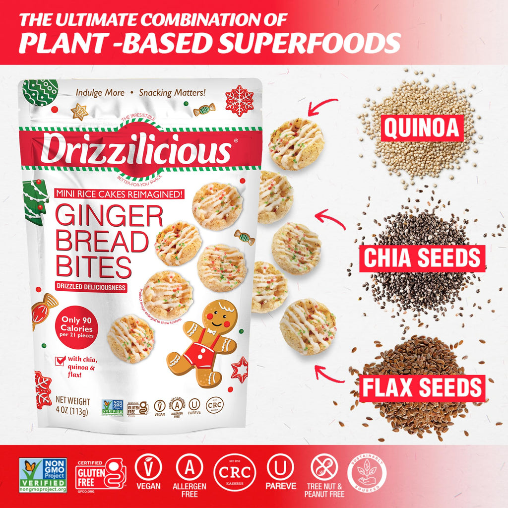 Drizzilicious Mini Flavored Rice Cakes - Rice Crisps, Healthy Snack for Adults and Kids, Vegan, Gluten Free Snack, 90 Calories Per 21 Pieces, S'mores & Cinnamon Swirl - 4 oz (Pack of 6)