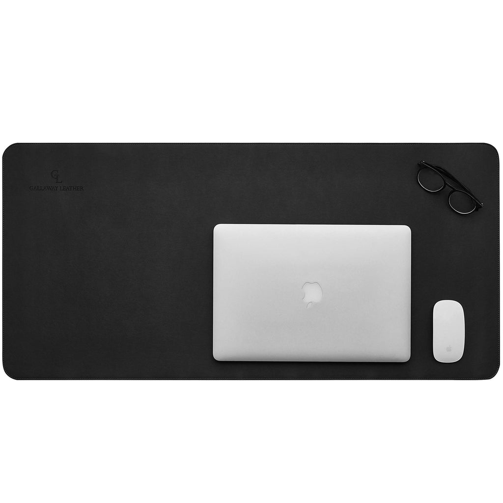 Gallaway Leather Desk Mat,Desk Writing Pad - Office Desk Pad, Medium 24" x 14" Black, Desk Mats on Top of Desks, Gift Ready Elegant Computer Desk Mat Desk Cover Desk Pad Protector PU Leather
