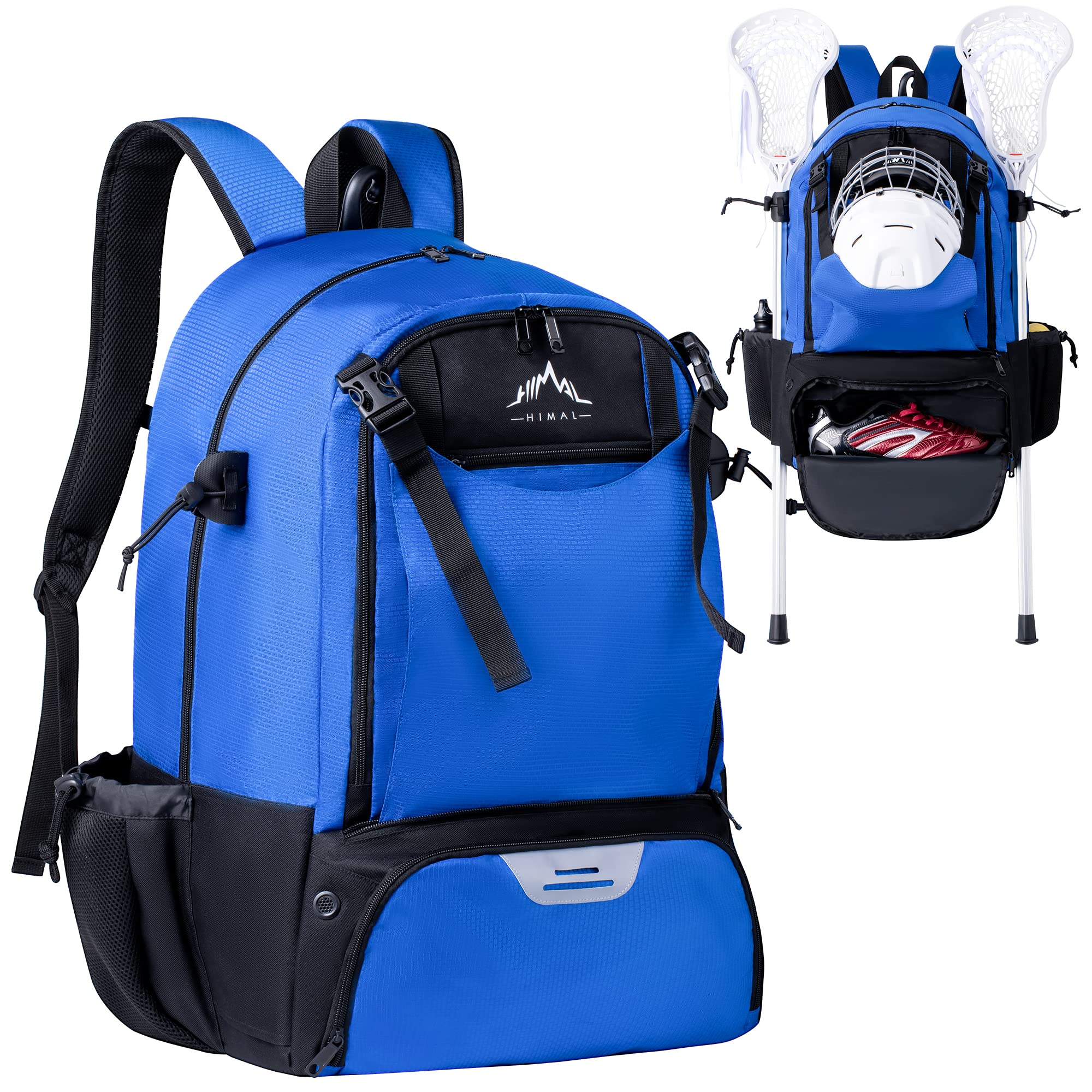 GoHimal Lacrosse Bag Extra Large Lacrosse Backpack with Tow Stick Holder