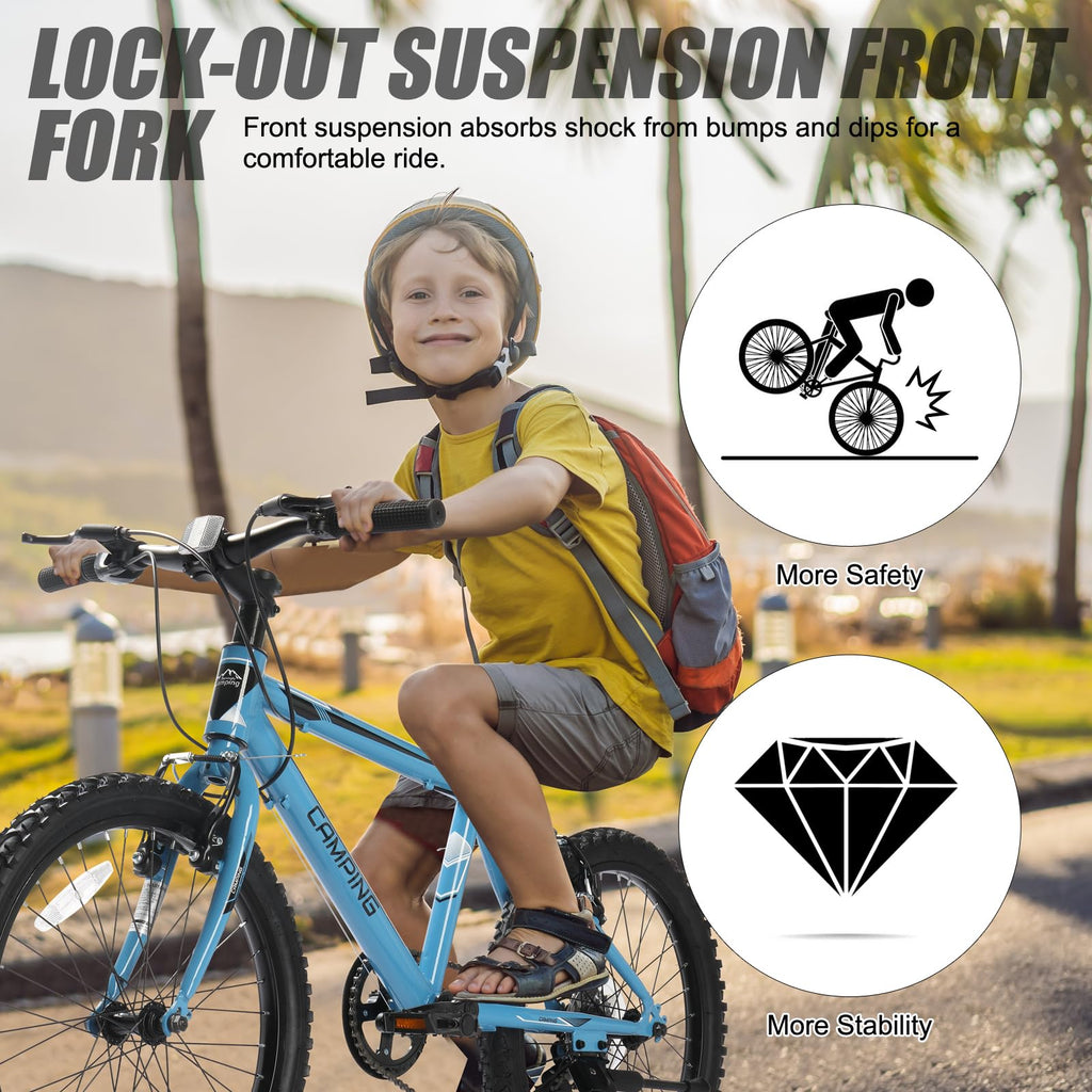 CamPingSurvivals 20/24/26 Inch Mountain Bike for Men/Women,Adult Bicycle | Professional 7or21 Speed Shifting, Dual Disc/V Brakes, Suspension Fork, Comfort Saddle, All-Terrain Tires & Pretty Look