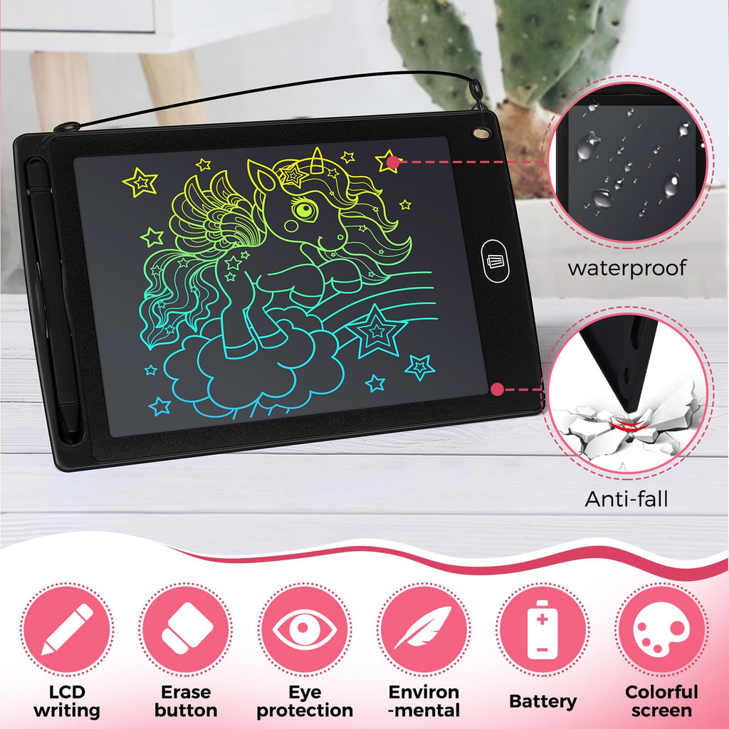 Zhehao 32 Pcs LCD Writing Tablet for Kids Bulk 8.5 Inch Colorful Doodle Board Tablet Erasable Doodle Pad Educational Toy Birthday Easter Gift for Boys Girl Age 3-10(Black)