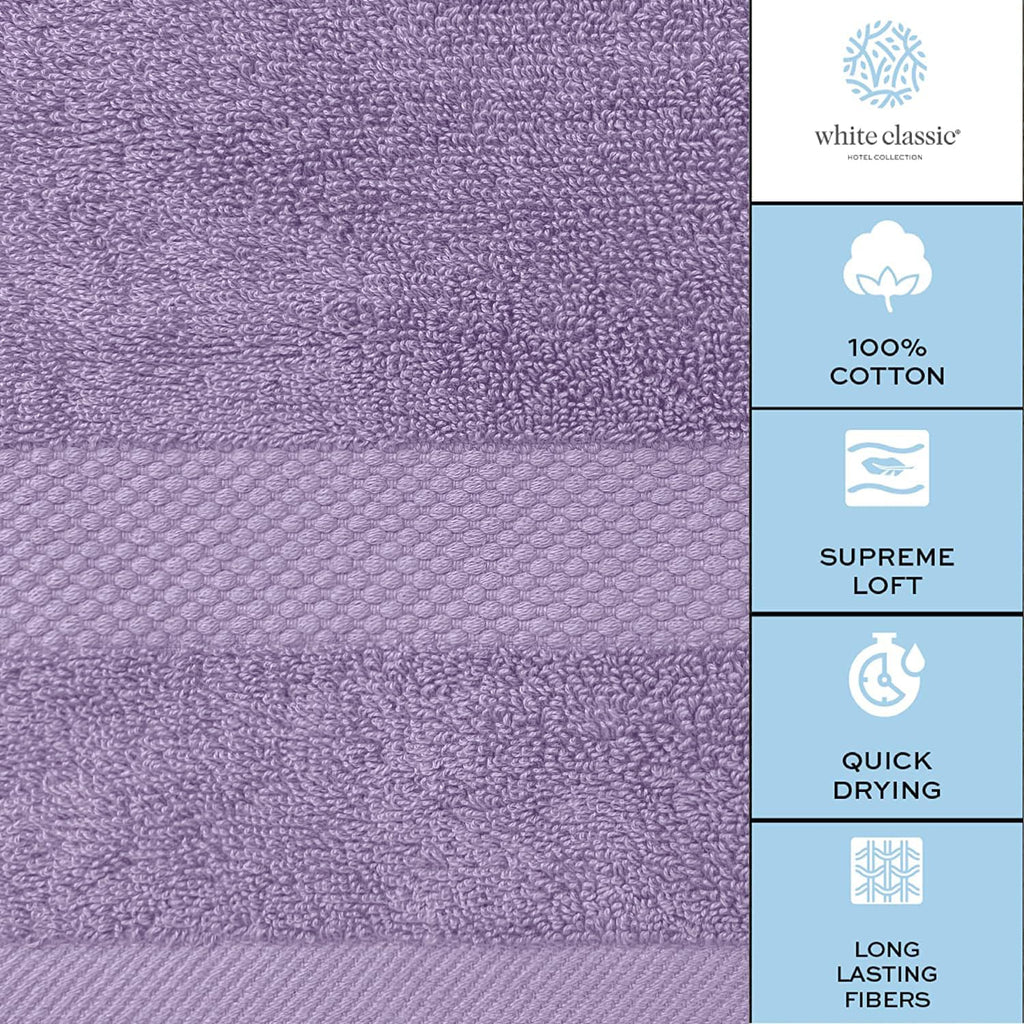 White Classic Luxury Bath Towels Set of 4 Large - 700 GSM Turkish Cotton Ultra Soft Bath Towels 27x54 | Highly Absorbent and Quick Dry | Hotel Towels for Bathroom Luxury, Plush Shower Towels, White