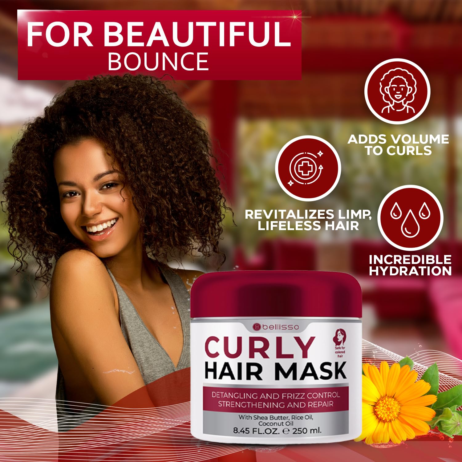 Apple Cider Vinegar Deep Conditioning Mask - Treatment for Dry Damaged Hair and Split End Repair - Sulfate Free Formula with Collagen, Keratin and Argan Oil - For Flaky Scalp and Dandruff Relief