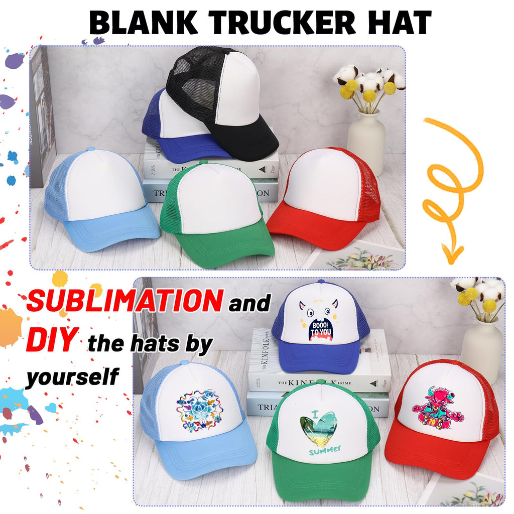 Ultrafun 10 Pack Trucker Hat Mesh Sublimation Blank Hats Adjustable Baseball Caps Hats for Men Women