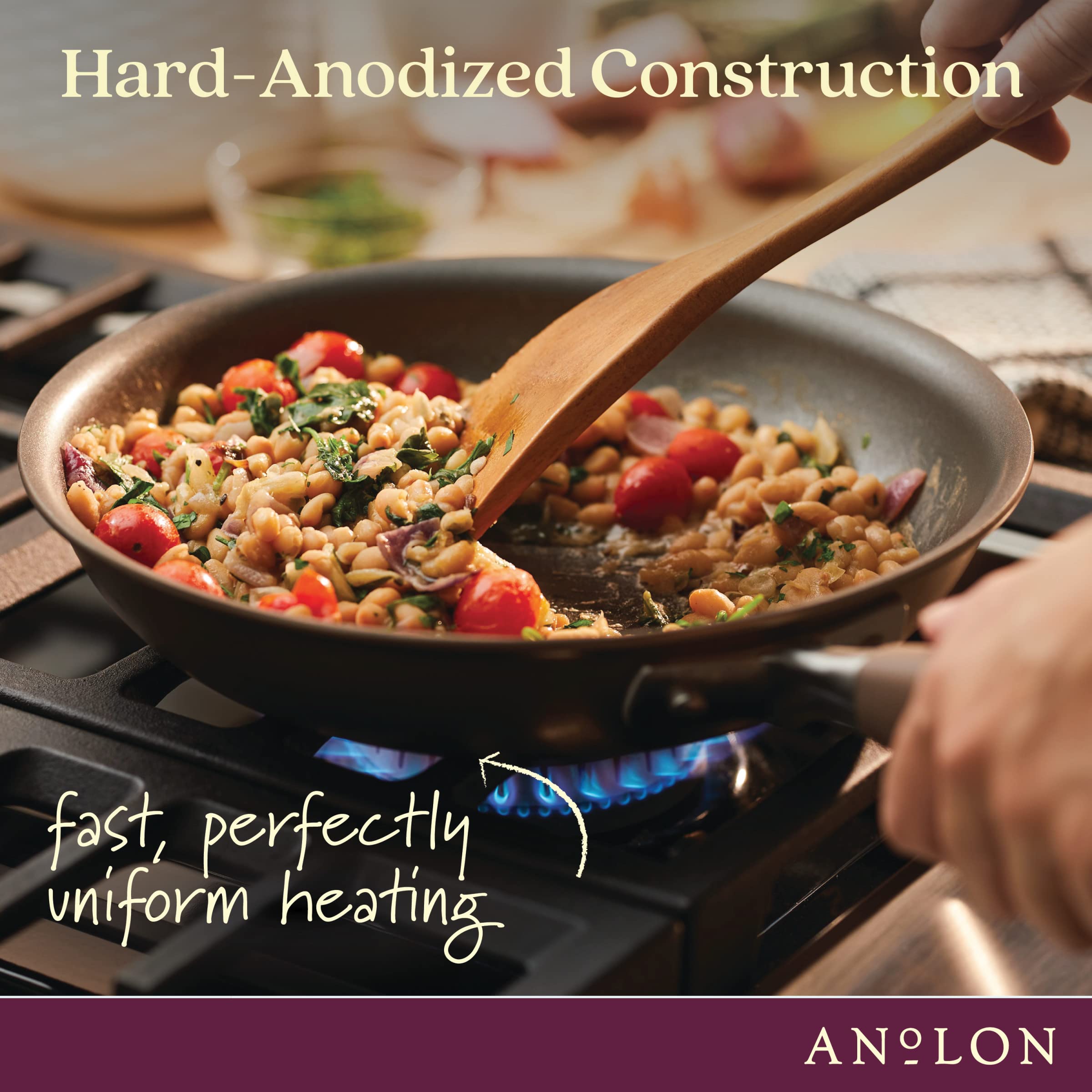 Anolon Advanced Home Hard Anodized Nonstick Sauce Pan/Saucepan with Straining and Lid, 2 Quart (2 Qt Straining Saucepan, Indigo)