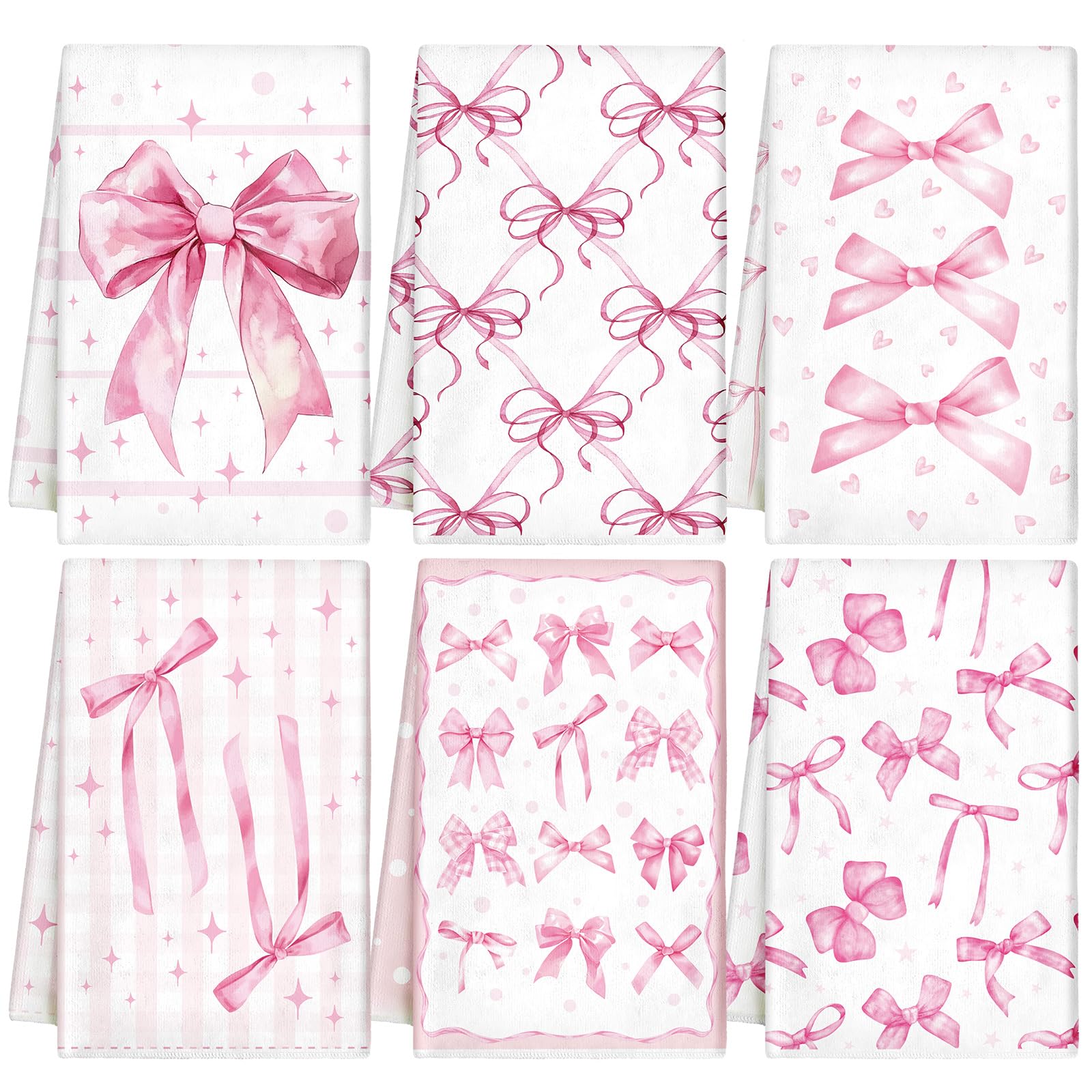 Breling Set of 6 Summer Beach Kitchen Towels Coastal Dish Towel Bathroom Decorative Sea Palm Trees Cloths for Kitchen Bathroom Home Cooking Housewarming Gifts, 14 x 21 Inch