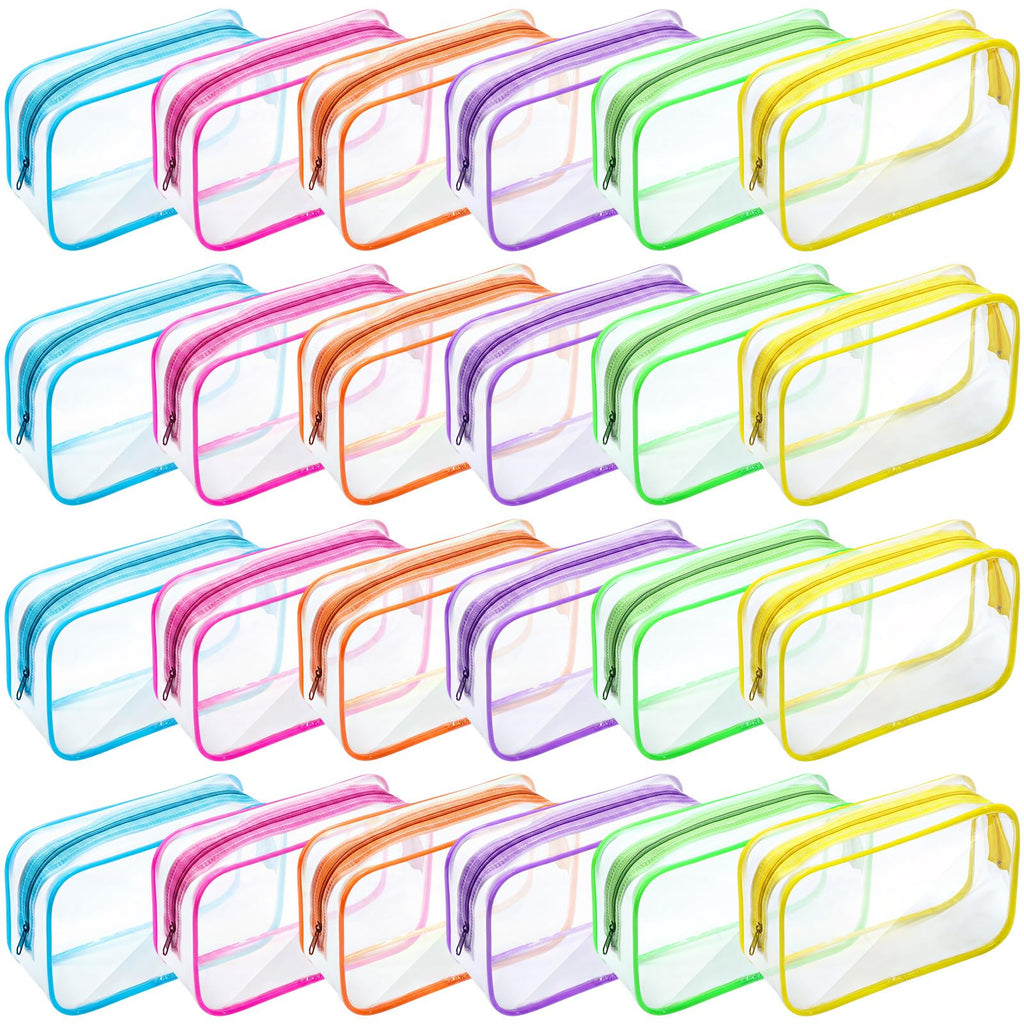 Weewooday 12 Pieces Clear Makeup Bags Cosmetic Storage Bags PVC Zipper Pouches Travel Waterproof Makeup Plastic Case for Women Organizing Toiletries Traveling Bathroom(Medium,Black)