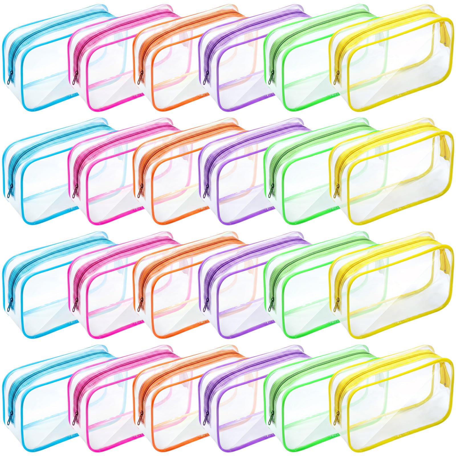 Weewooday 12 Pieces Clear Makeup Bags Cosmetic Storage Bags PVC Zipper Pouches Travel Waterproof Makeup Plastic Case for Women Organizing Toiletries Traveling Bathroom(Medium,Black)