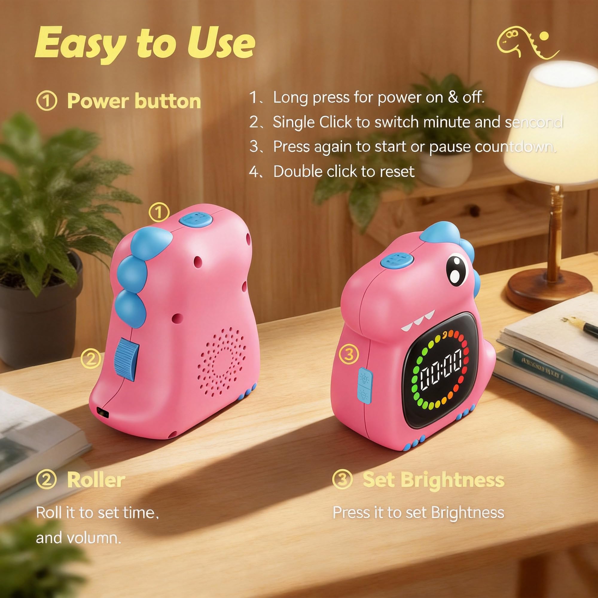 Visual Timer for Kids 99 Minute Digital Cute Kids Visual Timer Classroom Timer for Home School Study Teaching Time Management Countdown Timer