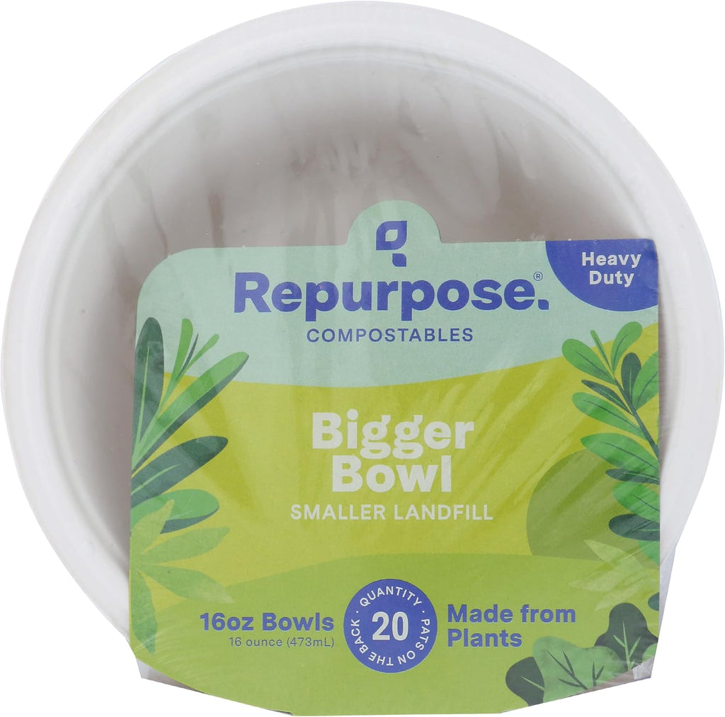 Repurpose, Bowls Compostable 16 Inch, 20 Count
