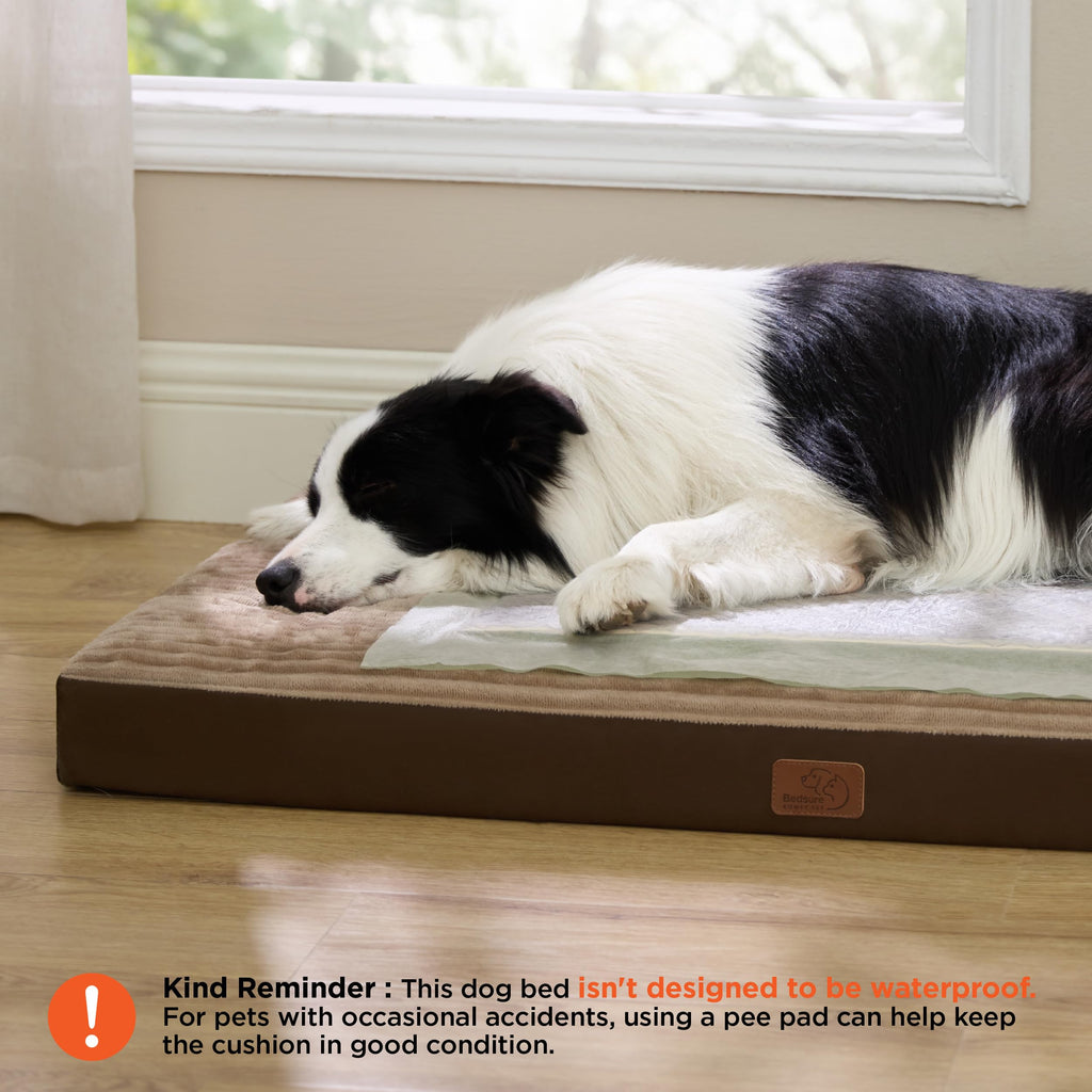 Bedsure ComfyFleece Dog Bed for Small Dogs - Orthopedic Pet Beds with Removable Washable Cover, NOT Waterproof Egg Crate Foam Puppy Mat, Suitable for Pet Up to 20 lbs, 23"x17"x2.8", NOT for Chewers