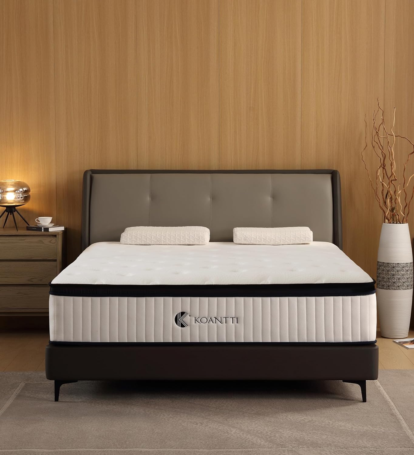 KOANTTI Full Size Mattresses,10 Inch Hybrid Full Mattress in a Box with Memory Foam & Individual Pocket Spring for Edge Support,Pressure Relief,Medium Firm White Full Mattress,CertiPUR-US.