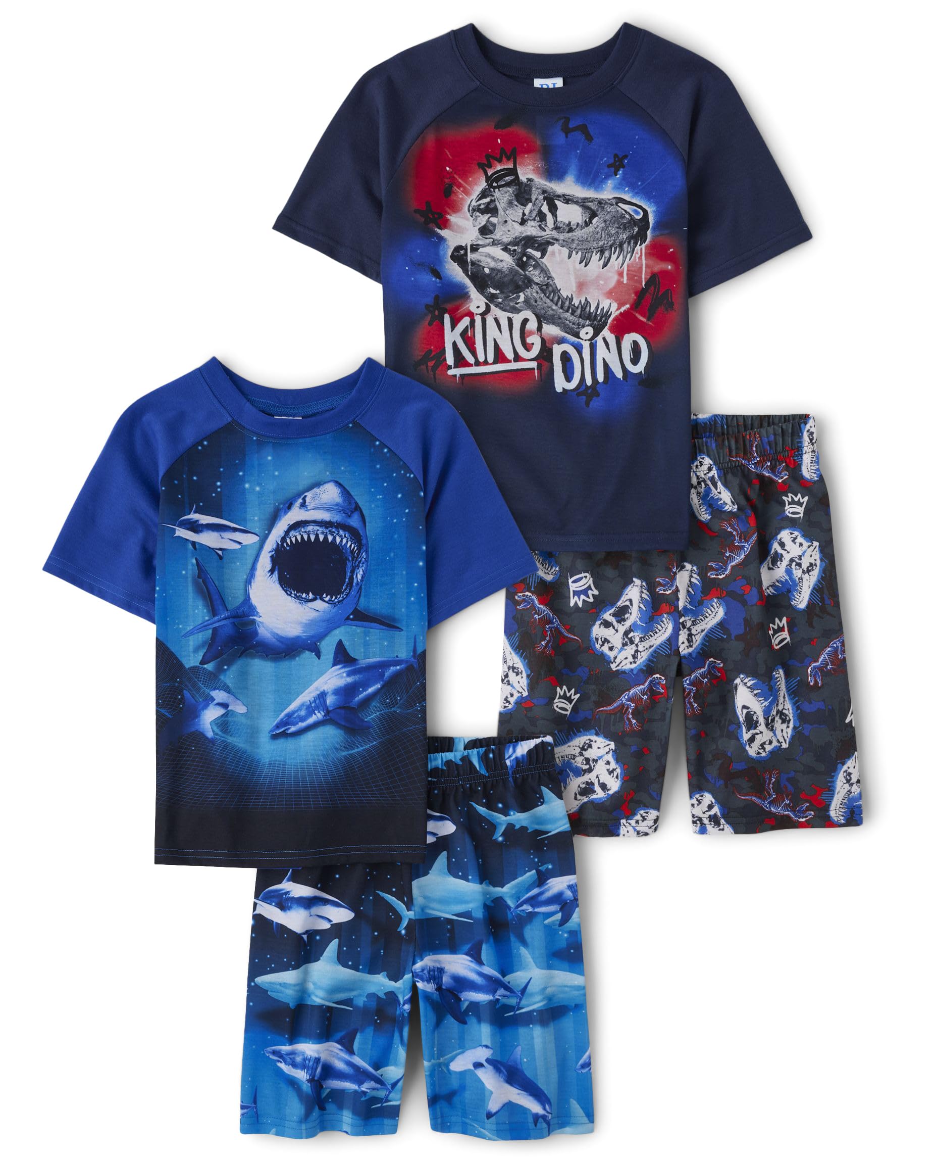 The Children's Place boys Short Sleeve Top and Shorts,2 Piece Pajama Set