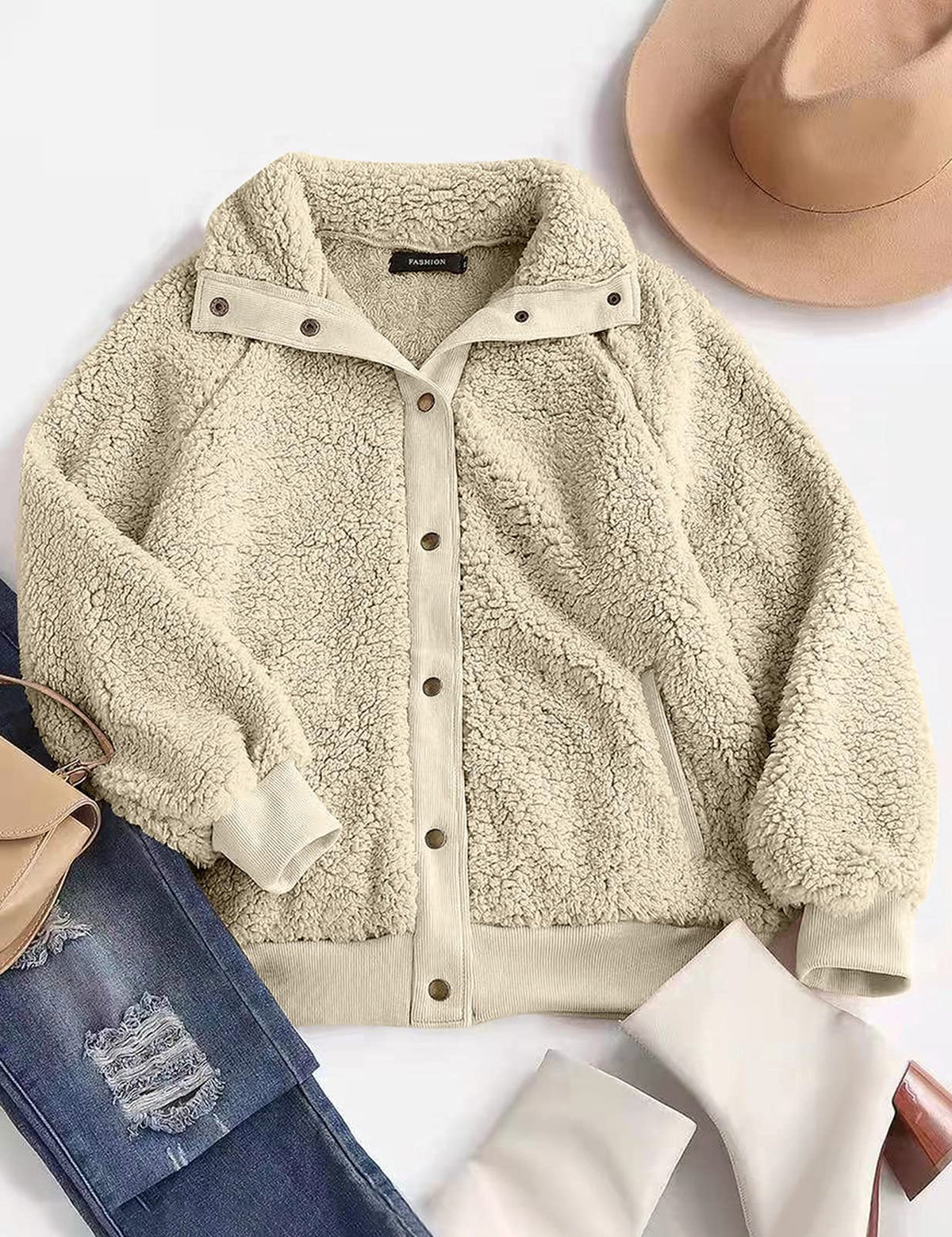 MEROKEETY Womens Sherpa Fleece Jacket 2026 Fall Casual Fuzzy Winter Coats
