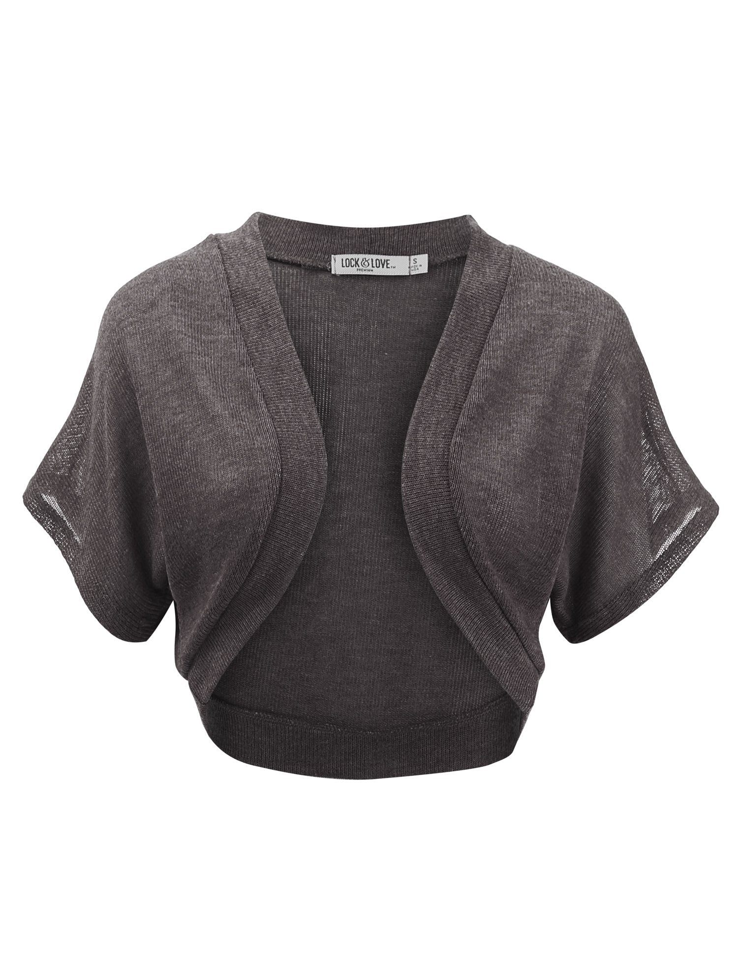 Lock and Love Women's Versatile Open Front Lightweight Short Sleeve Bolero Shrug
