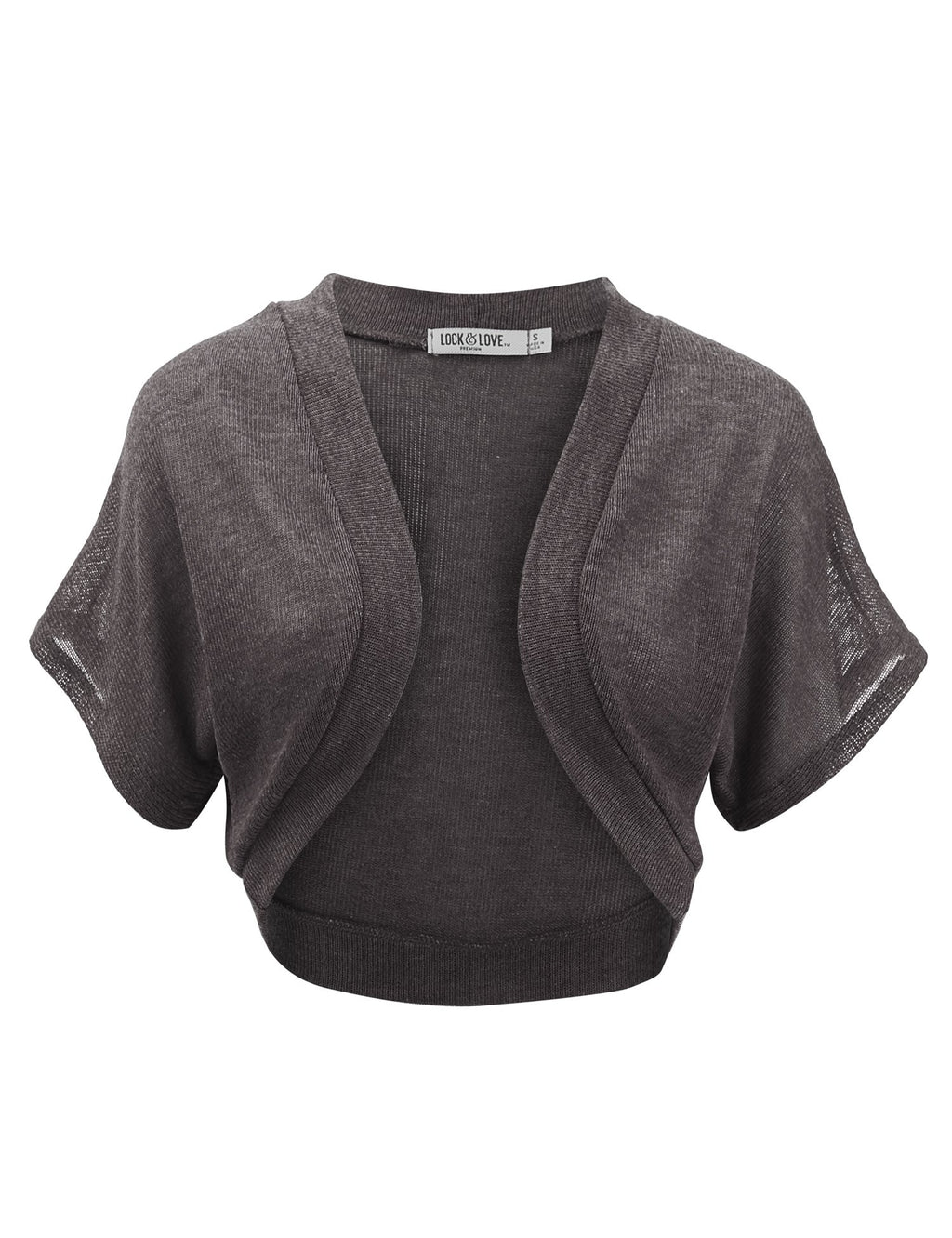 Lock and Love Women's Versatile Open Front Lightweight Short Sleeve Bolero Shrug