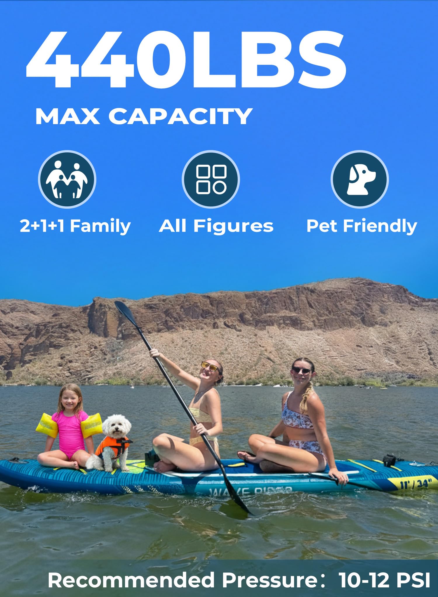 TIGERXBANG 11'6"/11'/10' Inflatable Paddle Board with Complete Accessories, Versatile Premium Paddle Boards for Adults/Youth, Stand Up Paddle Board Polar/Wave/Sunny Wave Collection