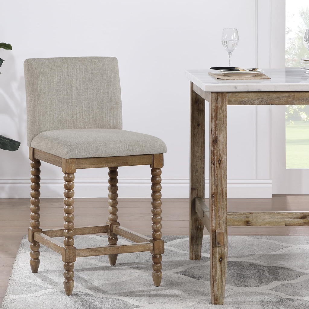 DUHOME Spindle Counter Stool with Padded Spring Seat,Wooden Bar Stools Farmhouse 26 Inch Counter Height Stools Chairs with Spindle Back for Kitchen Island
