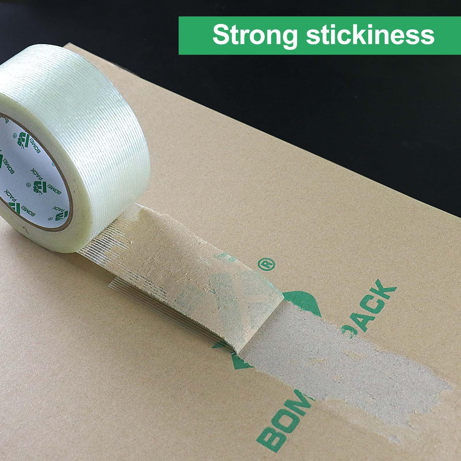 BOMEI PACK Wide Strapping Tape, 4Inch Heavy Duty Reinforced Packing Tape, Fiberglass Filament 60yds 5.5Mil