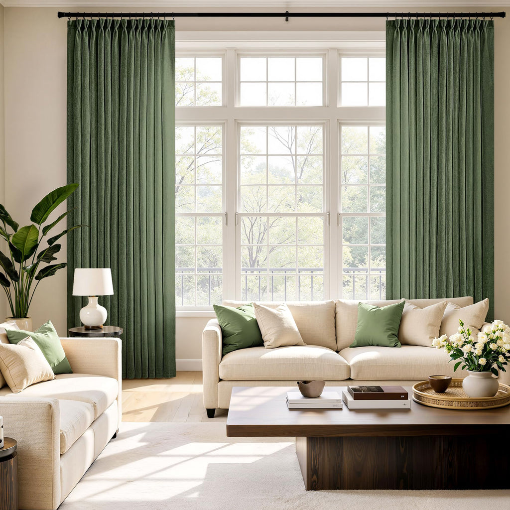MIULEE Pinch Pleated Linen Curtains 84 Inches Long 2 Panels for Bedroom Living Room, Soft Thick Linen Textured Window Drapes Back Tab Hooks Semi Sheer Light Filtering Farmhouse，Beige