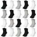ZERULETS 20 Pairs Toddler Kids Crew Socks - Boys Girls Athletic Mid Calf Cut for School, 1-13 Years