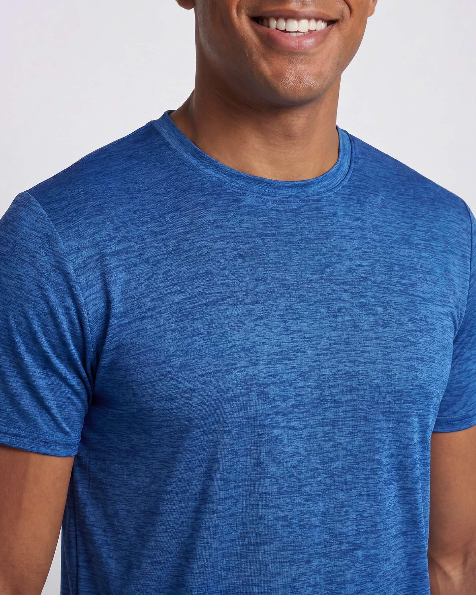 Real Essentials 5 Pack: Men's Dry-Fit Short Sleeve Crew Neck T Shirts Fitness Running Gym Workout Cool Exercise Athletic Tee