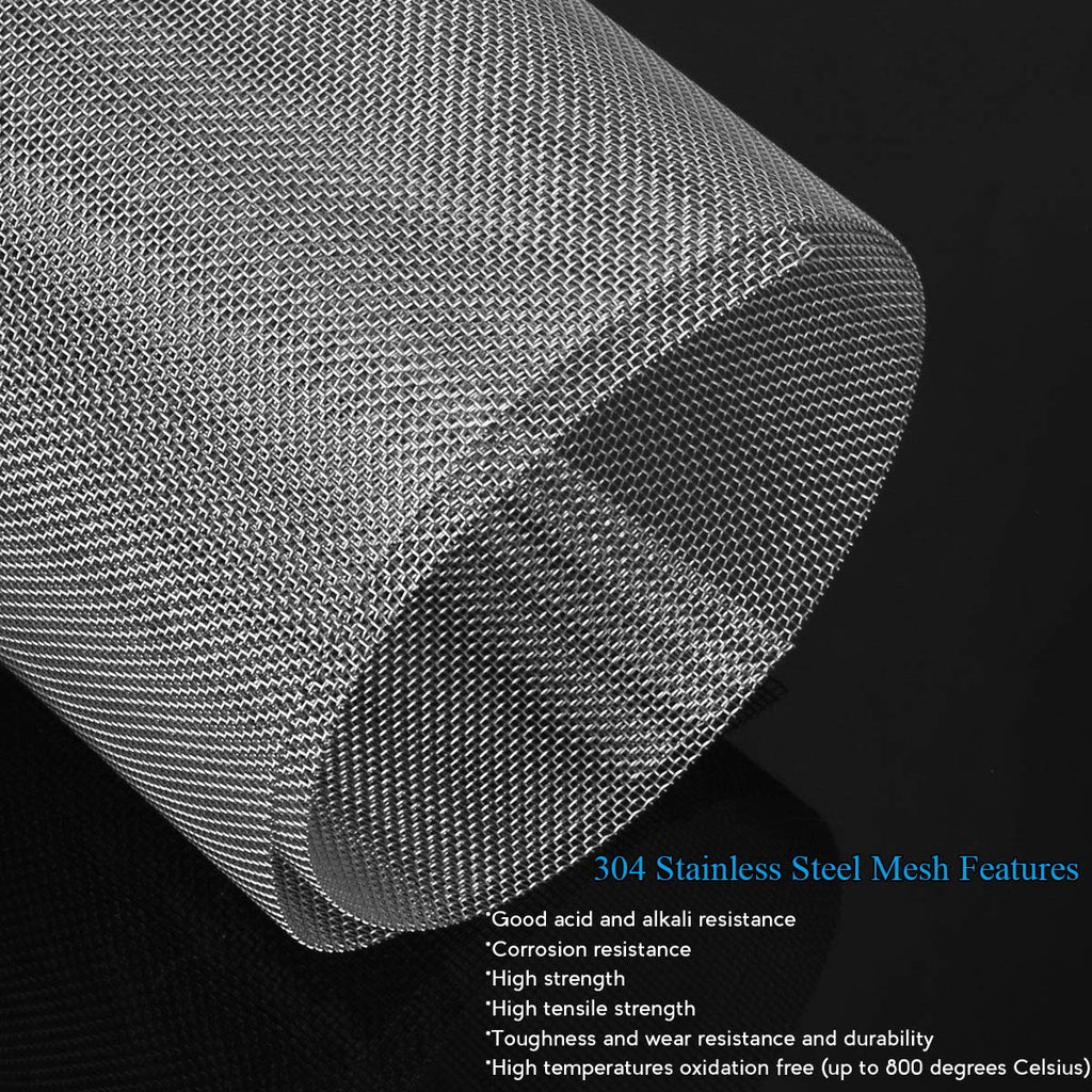 Valchoose Soft 304 Stainless Steel Mesh, 8 Pack Bendable Woven 8.3"X11.8"(213X302mm), 20 Mesh Non-Rusting, Wire Mesh Easy to Work, Non-Corrosive for DIY, Vent, Cage, Garden, Window (Plain Weave)