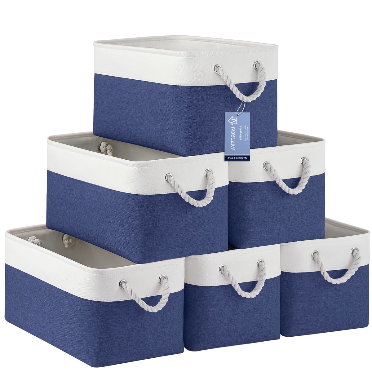 Storage Baskets for Shelves 11.8x7.9x5.2 Inch, Foldable Fabric Storage Bins with Handles, Small Storage Baskets for Organizing Closet, Office, Home Organization (1-Pack, Gray)