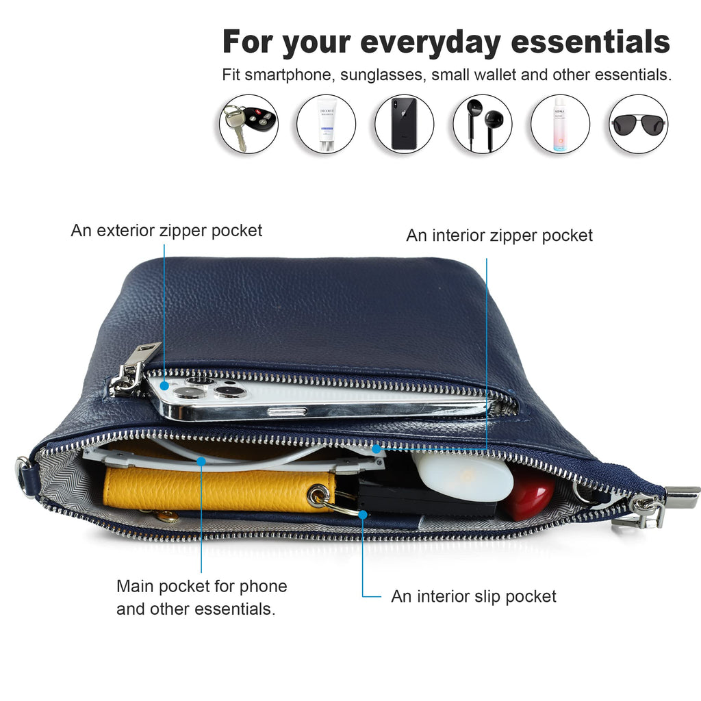 befen Genuine Leather Wristlet Clutch Wallet Purses Small Crossbody Bags for Women with RFID Blocking Card Slots