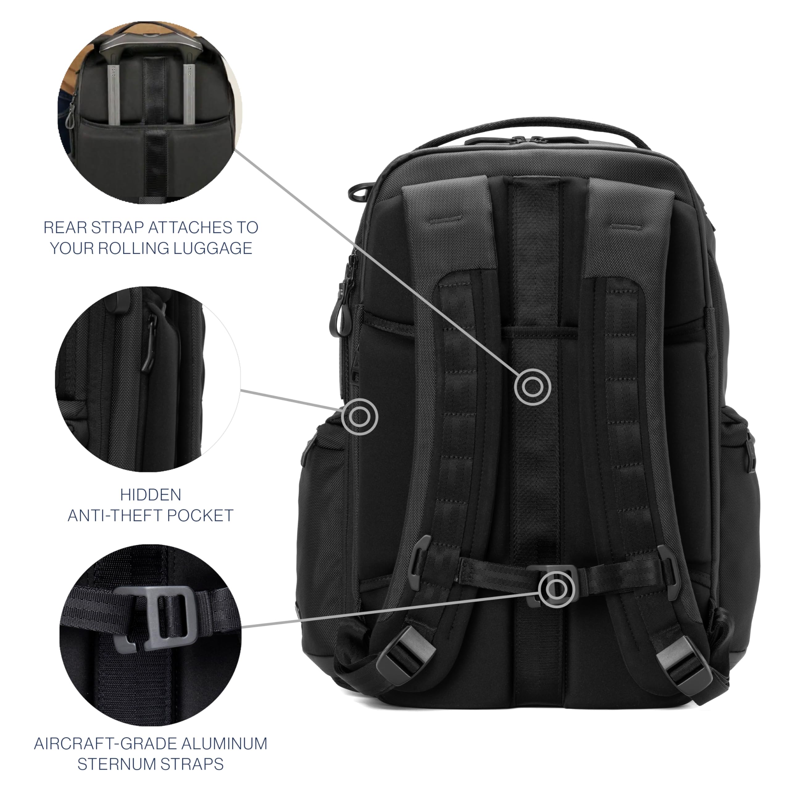 Travelpro Altitude Large Expandable Travel Laptop Backpack 30-36L, 16 Inch Laptop, Water Resistant, Work, Business, Men and Women, Aviator Navy